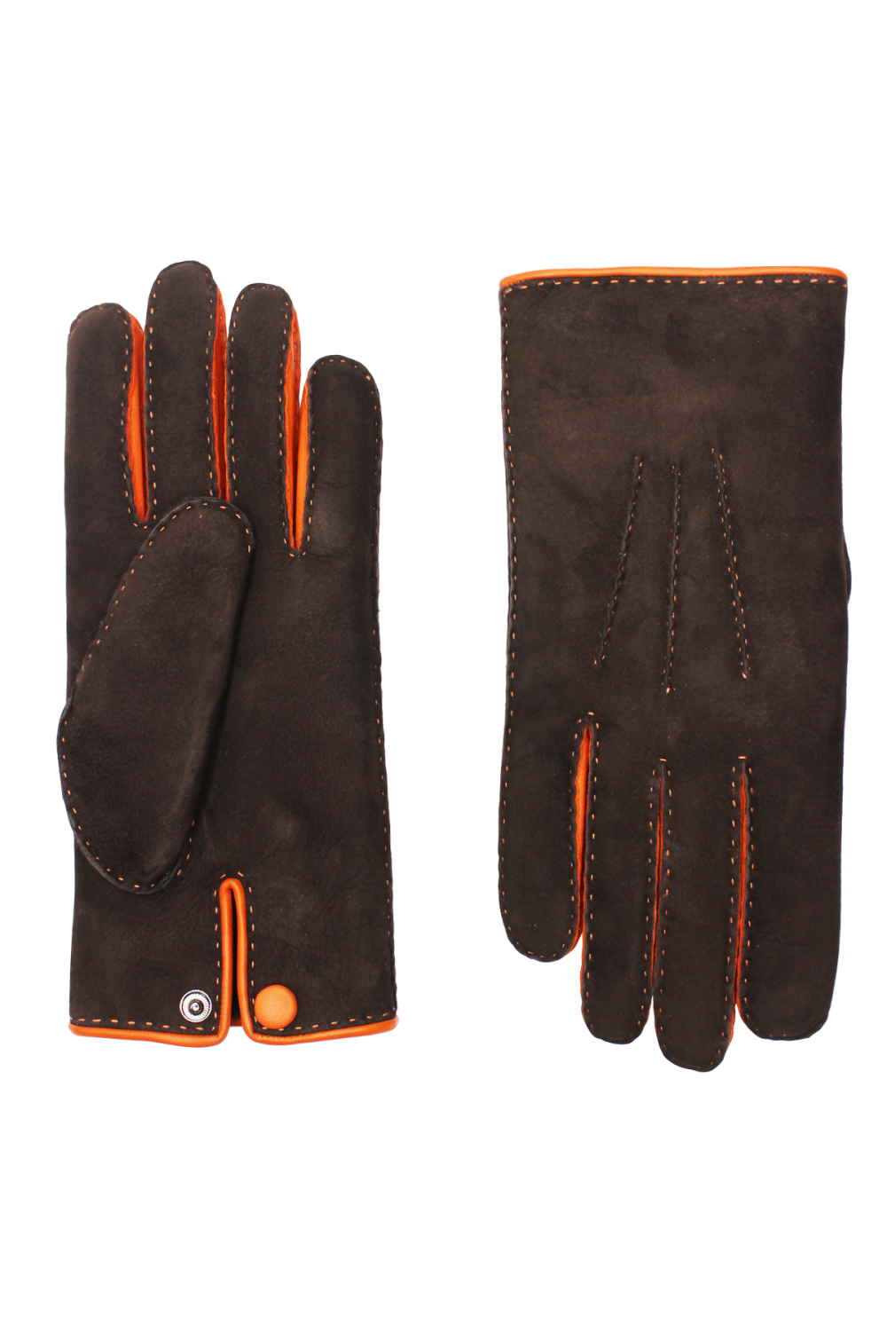 David leather double-faced gloves AGNELLE Brown