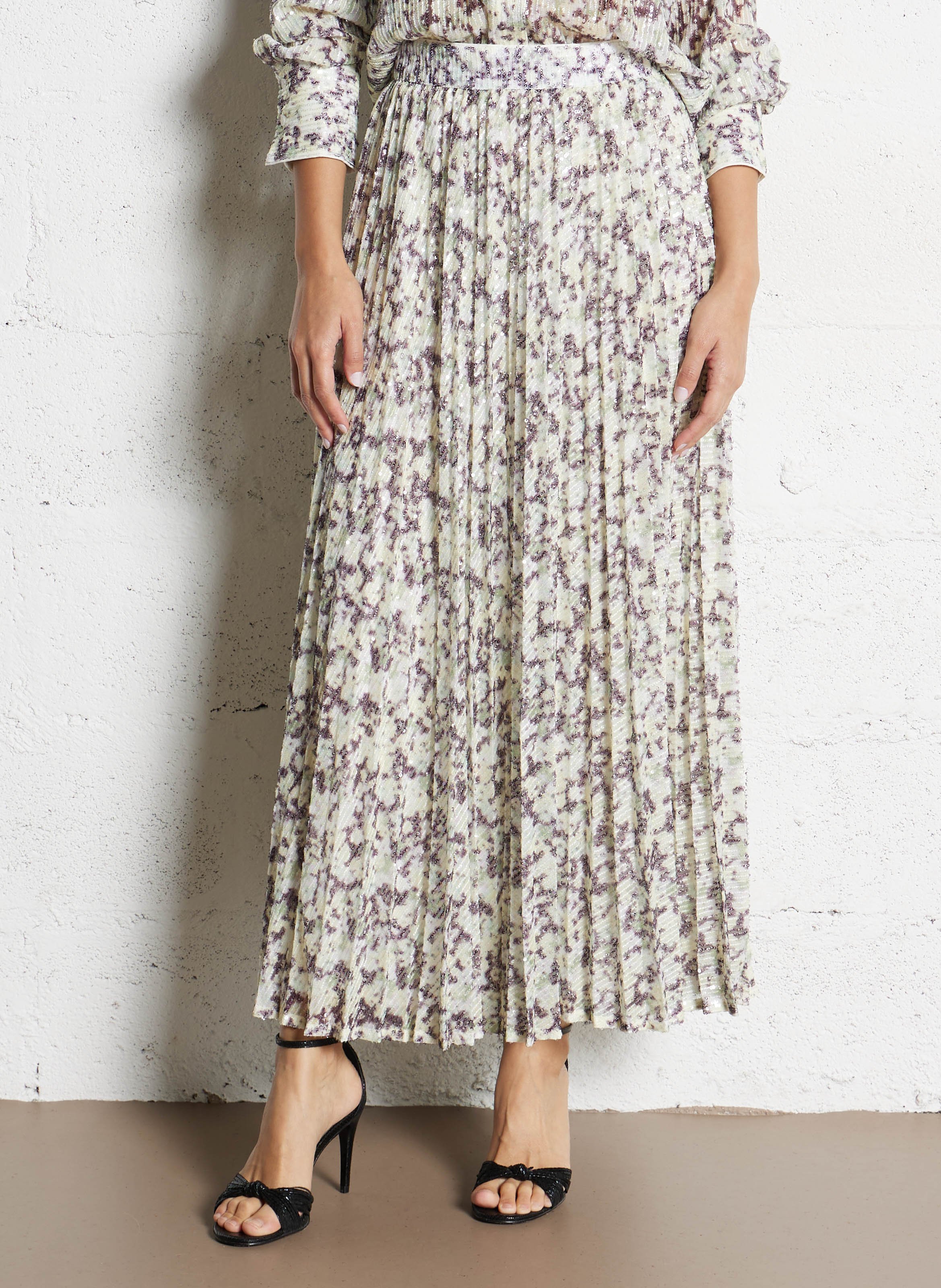 Langer, bestickter Rock  IKKS Grun