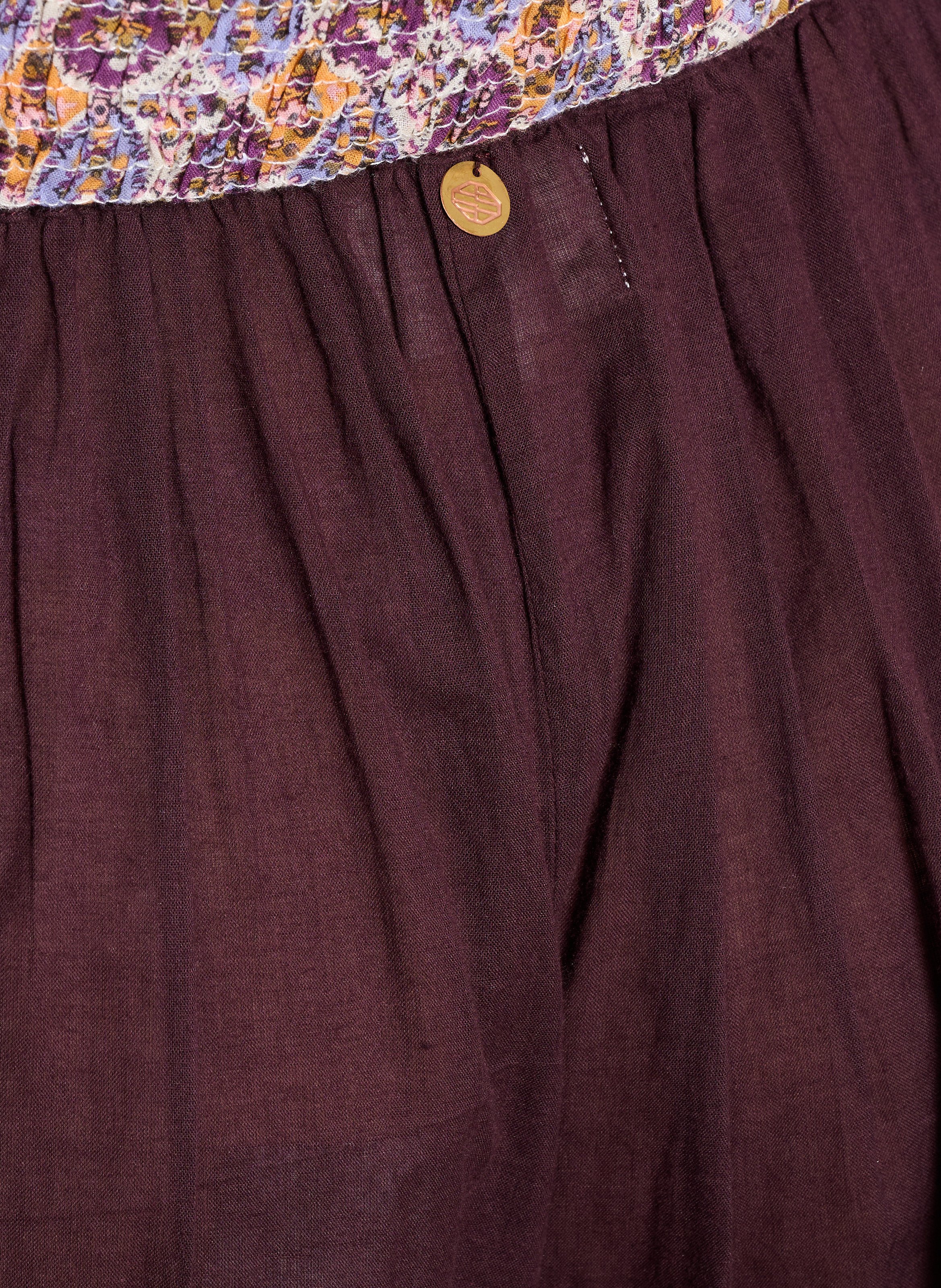 Hoch taillierte Haremshose aus Baumwolle ANTIK BATIK Pflaume