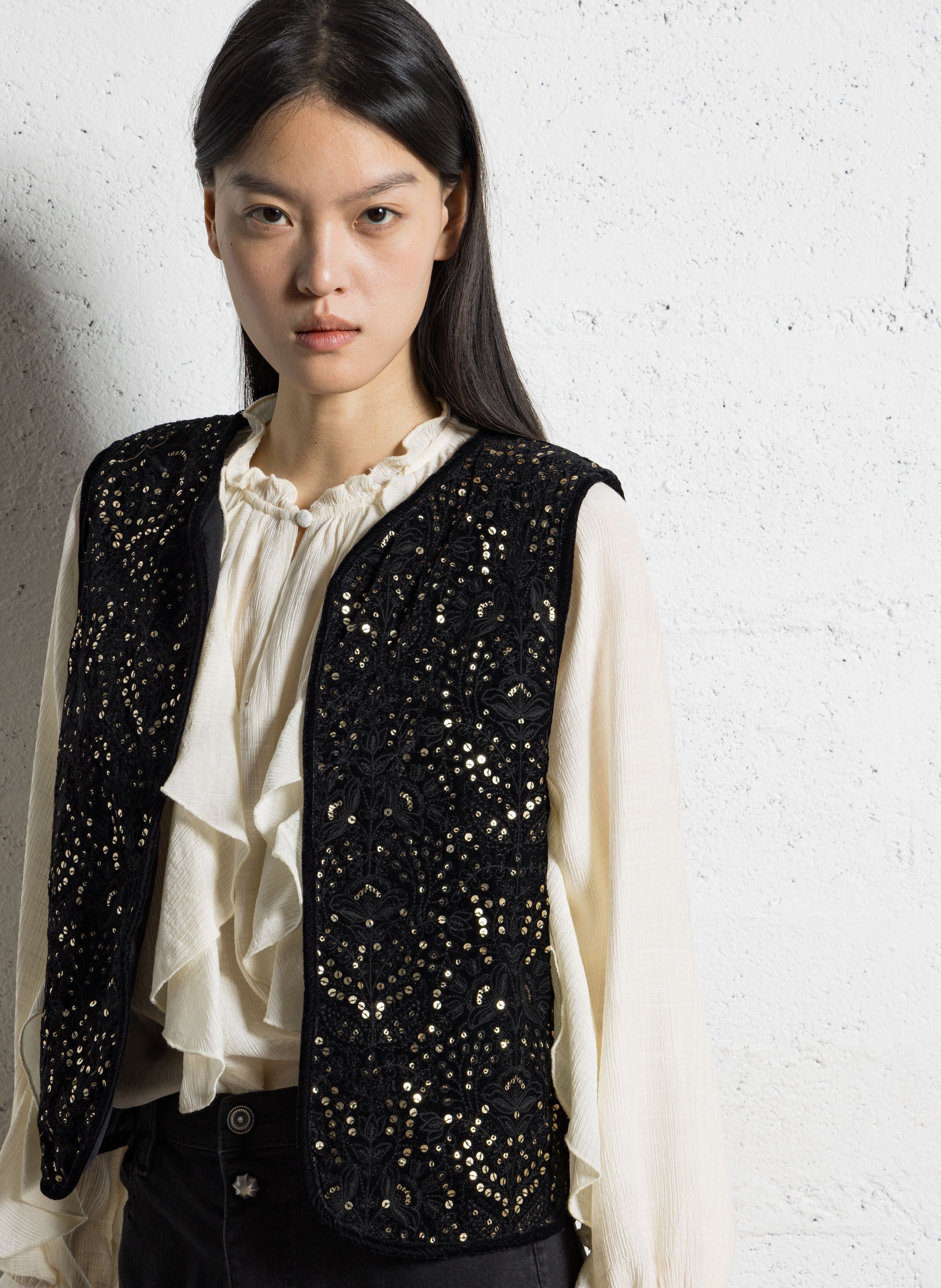 Gilet sans manches à sequins SUD EXPRESS Noir