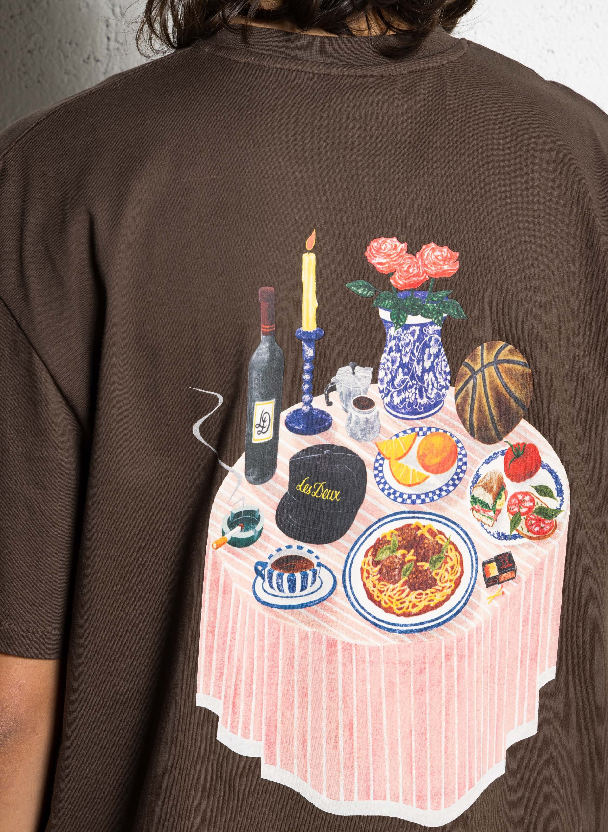 Tee-shirt ample sérigraphié LES DEUX Marron