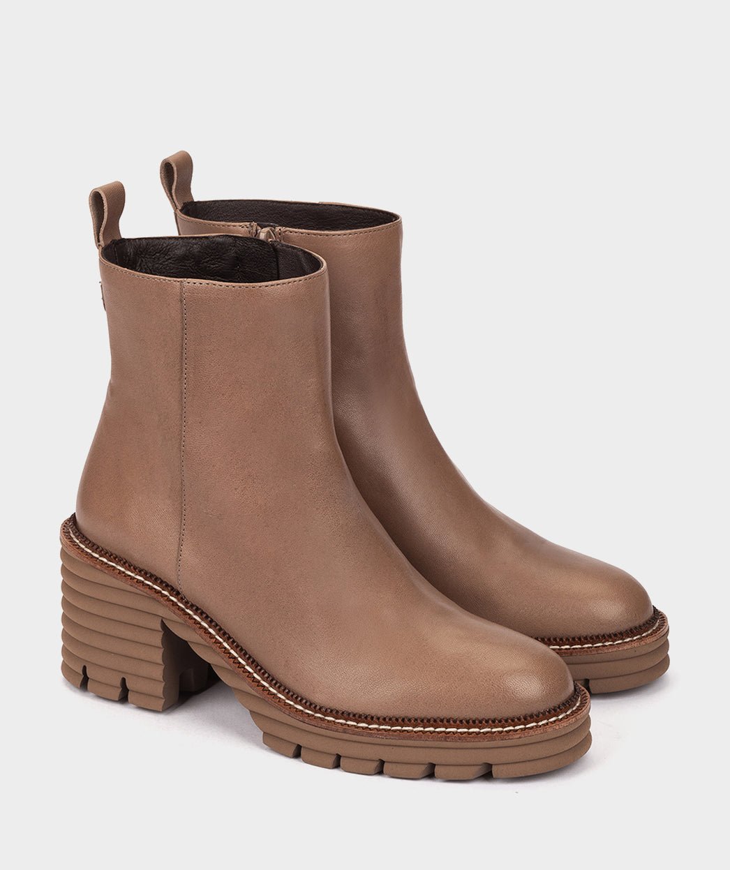 Brown leather platform ankle boots PEDRO MIRALLES Brown