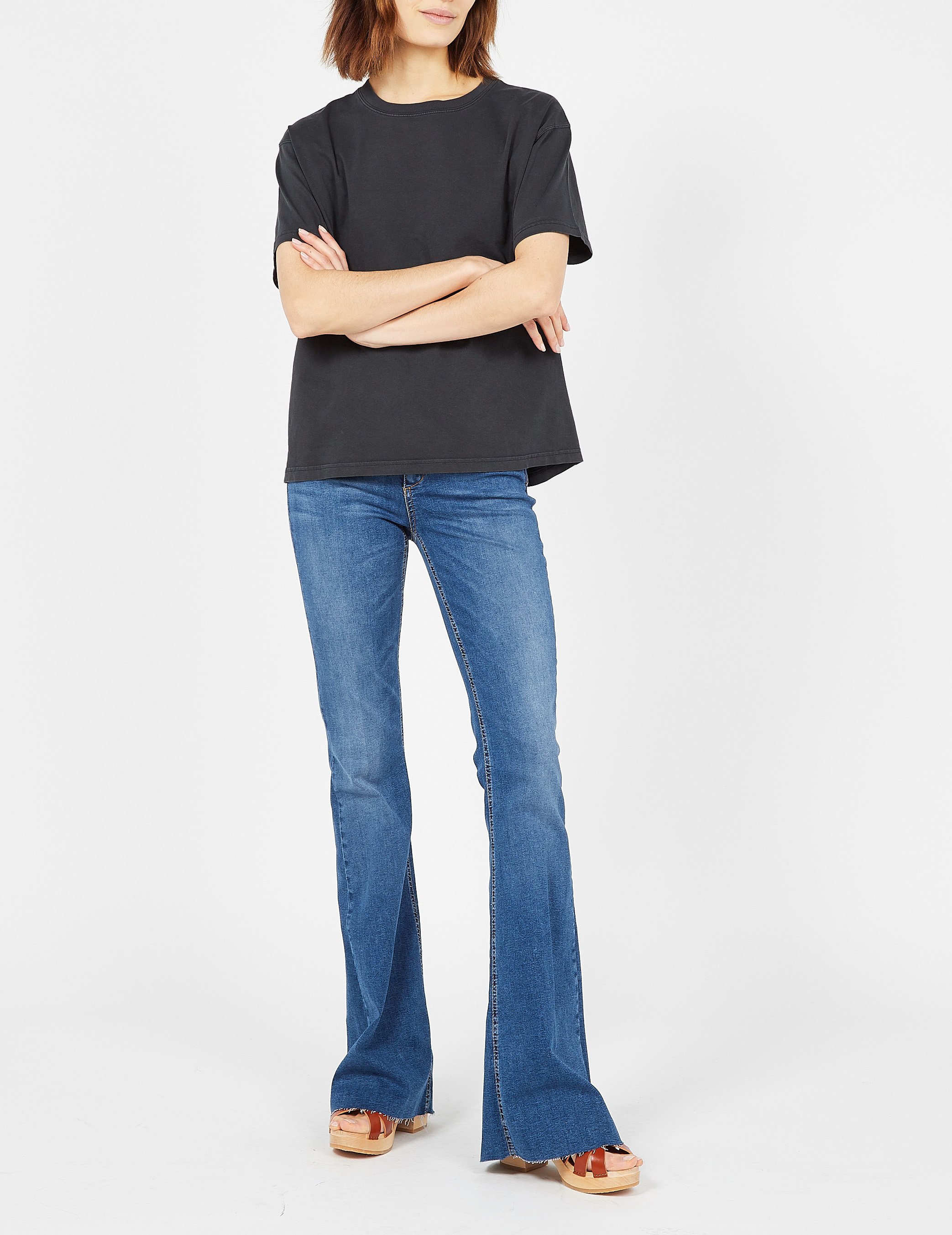 Tee-shirt ample col rond en coton  AMERICAN VINTAGE Noir