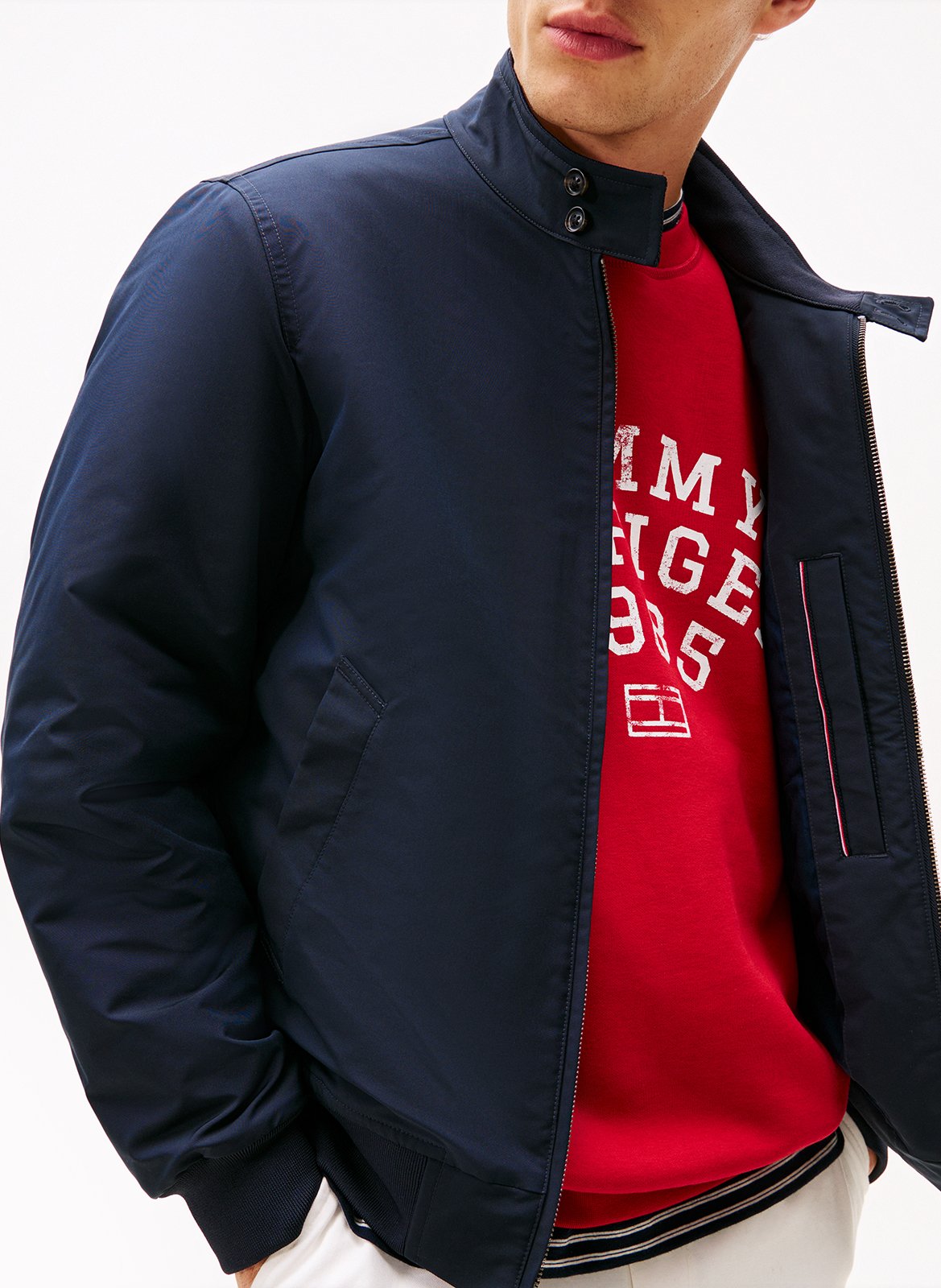 Gerade geschnittene Jacke mit Stehkragen TOMMY HILFIGER Blau