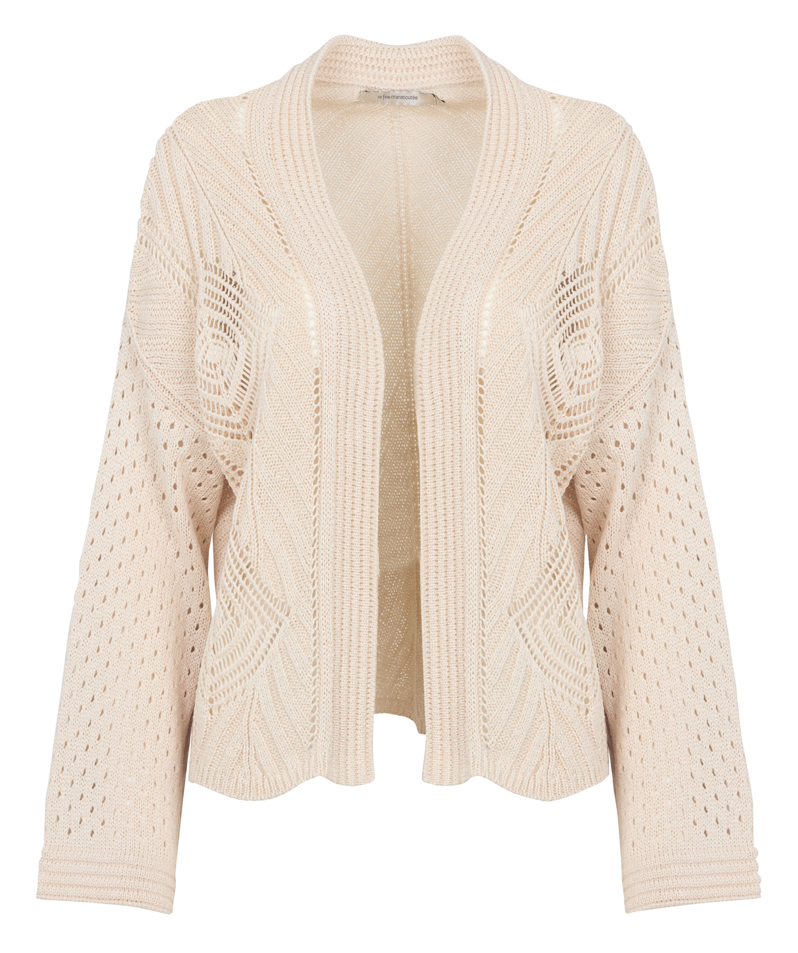 Durchbrochenes Häkelweste LA FEE MARABOUTEE Weiss