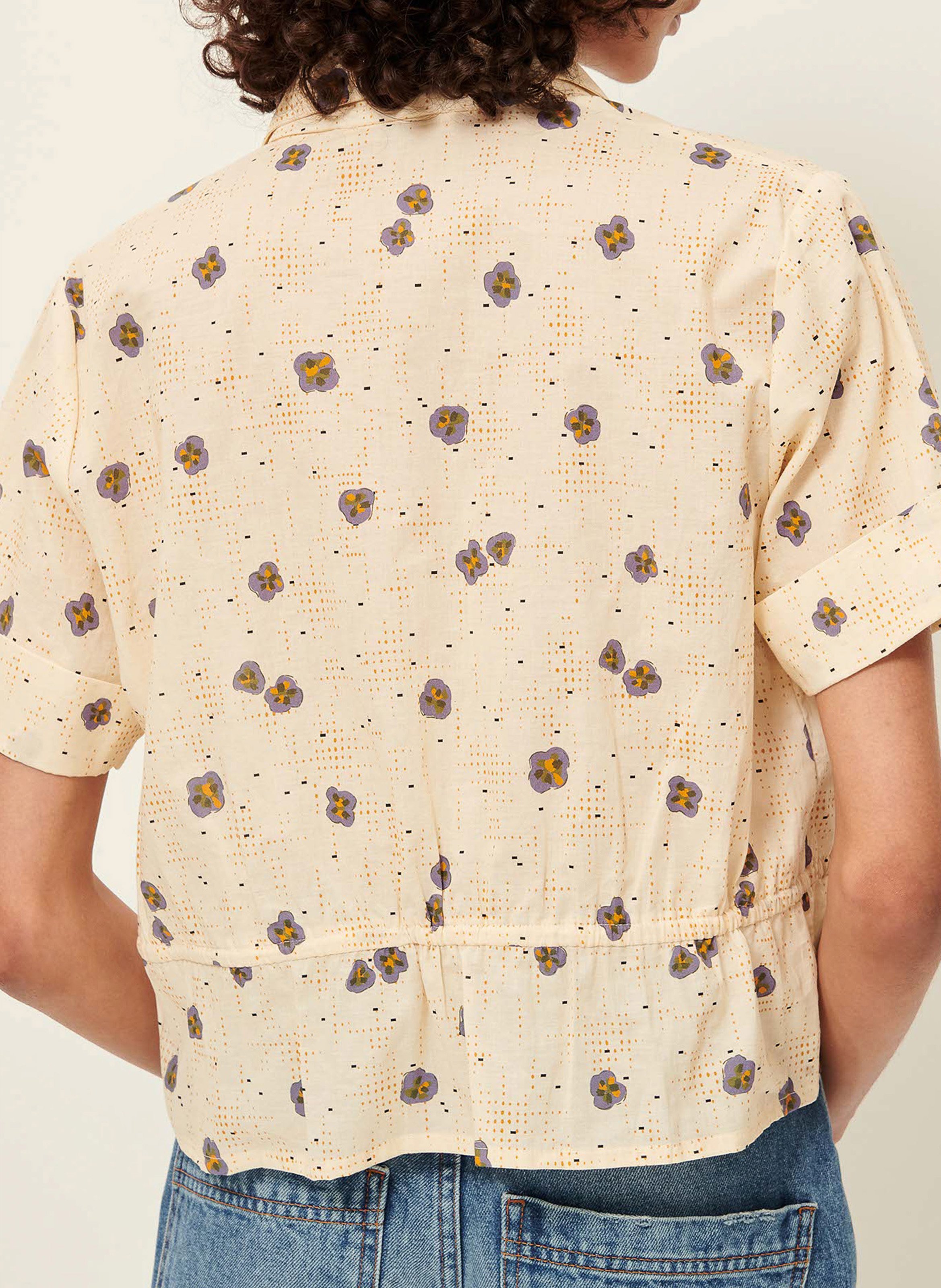 Chemise droite col classique en coton imprimé SESSUN Multicolore