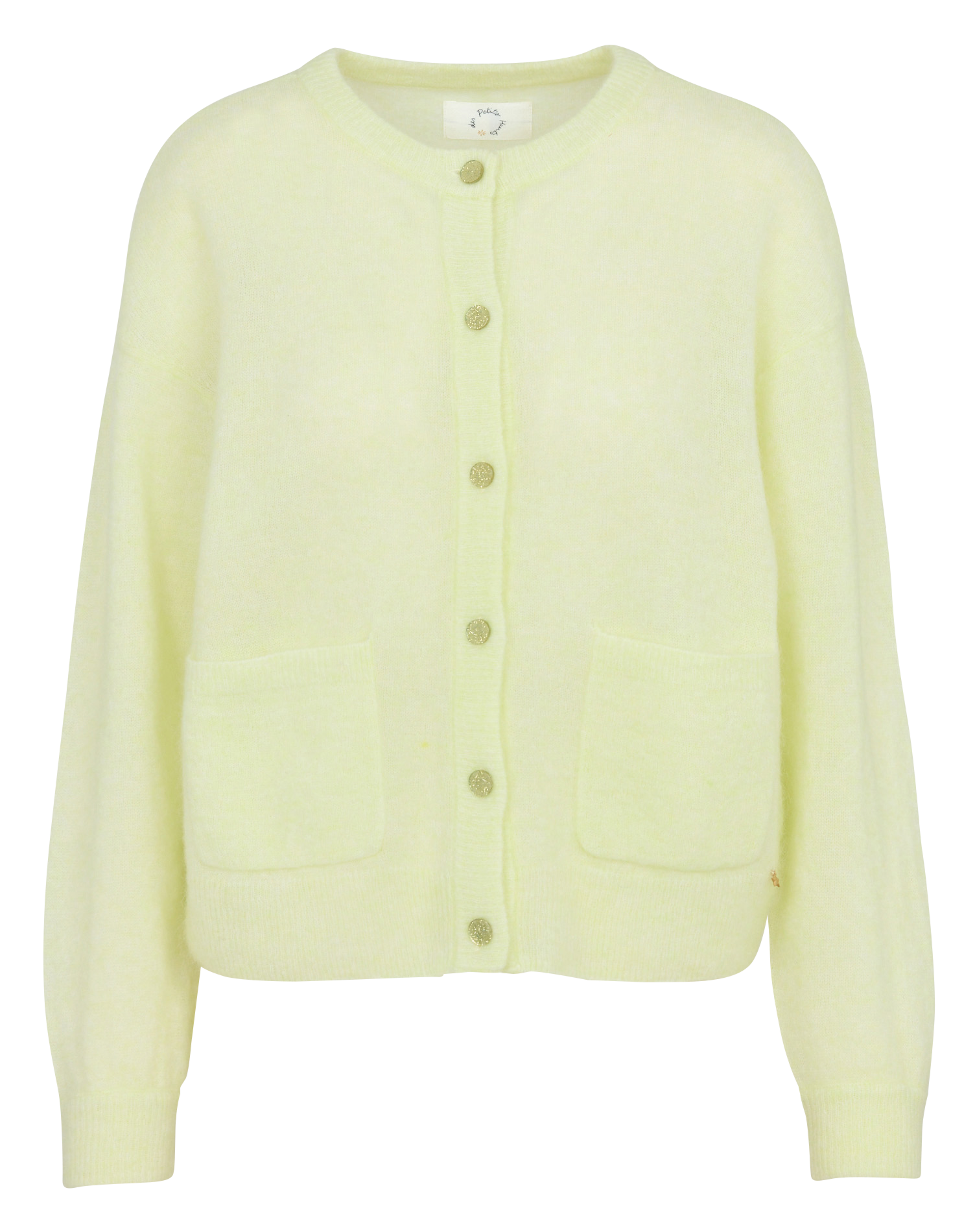 Ruim gebreid vest met ronde hals van gemengde mohair DES PETITS HAUTS