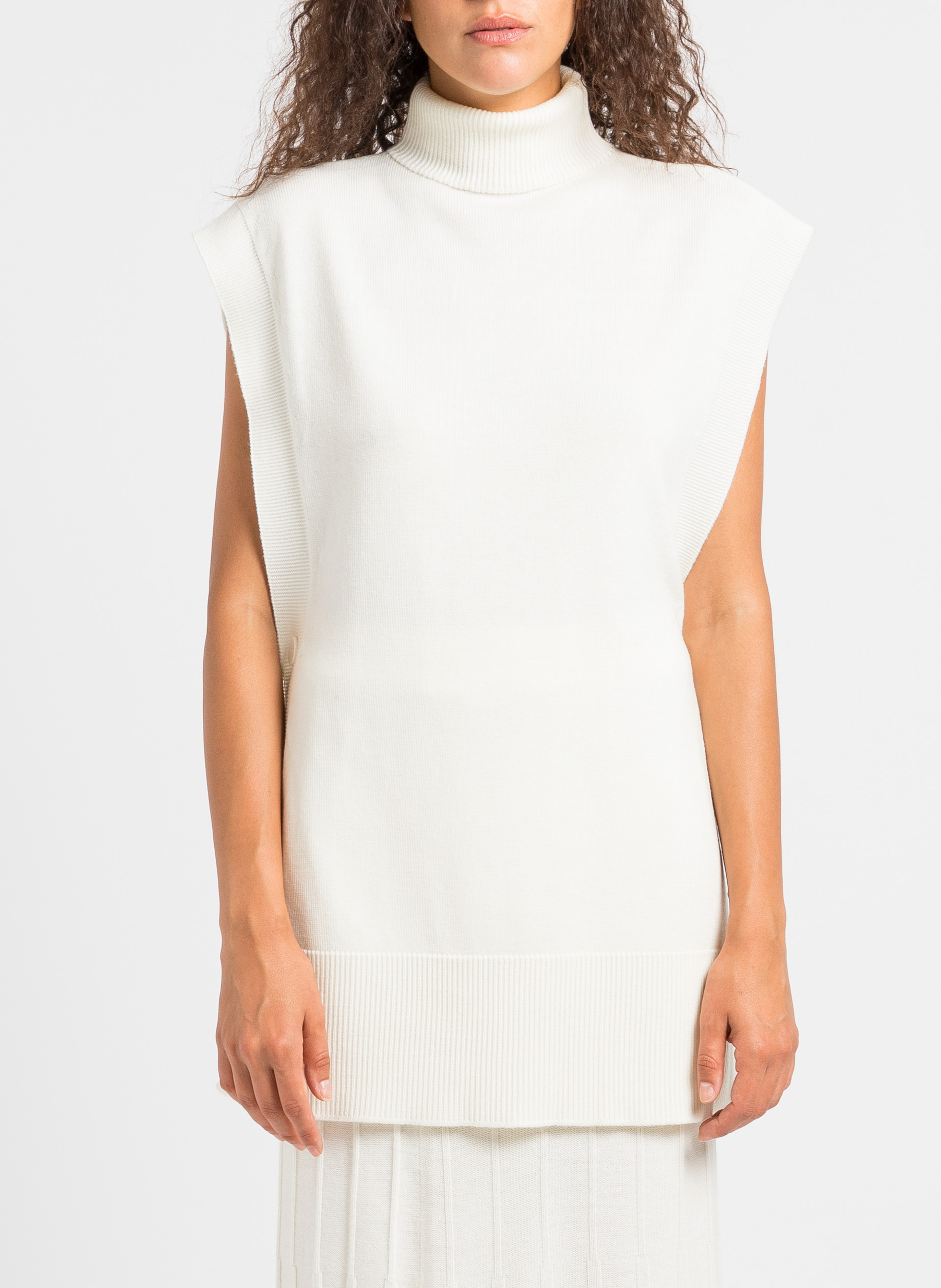 Gilet col roulé en laine  MAX MARA LEISURE Blanc