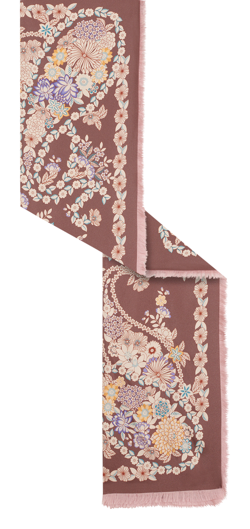 Floral printed silk scarf GERARD DAREL Pink