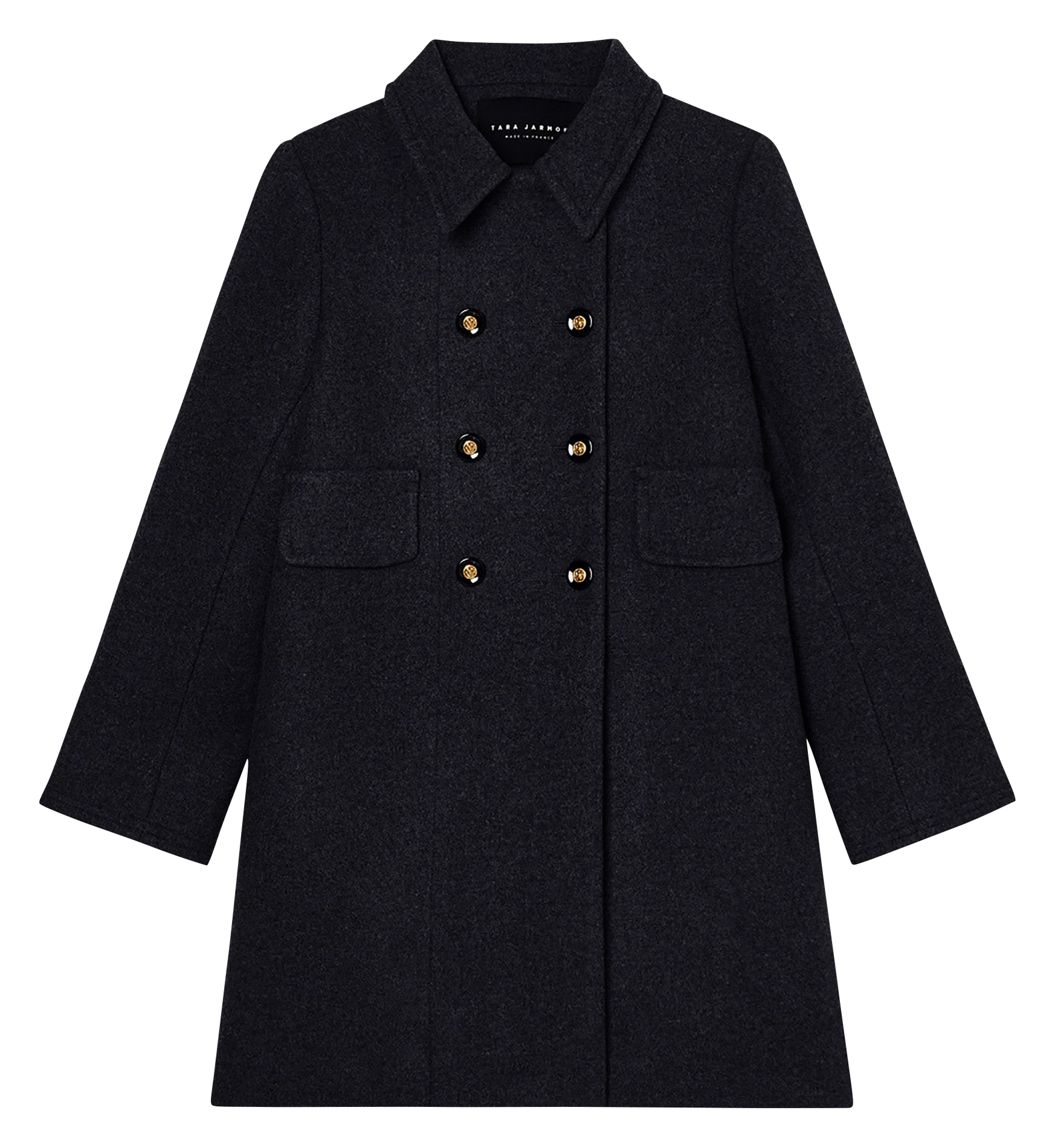 Rechte jas met klassieke kraag - wolblend TARA JARMON