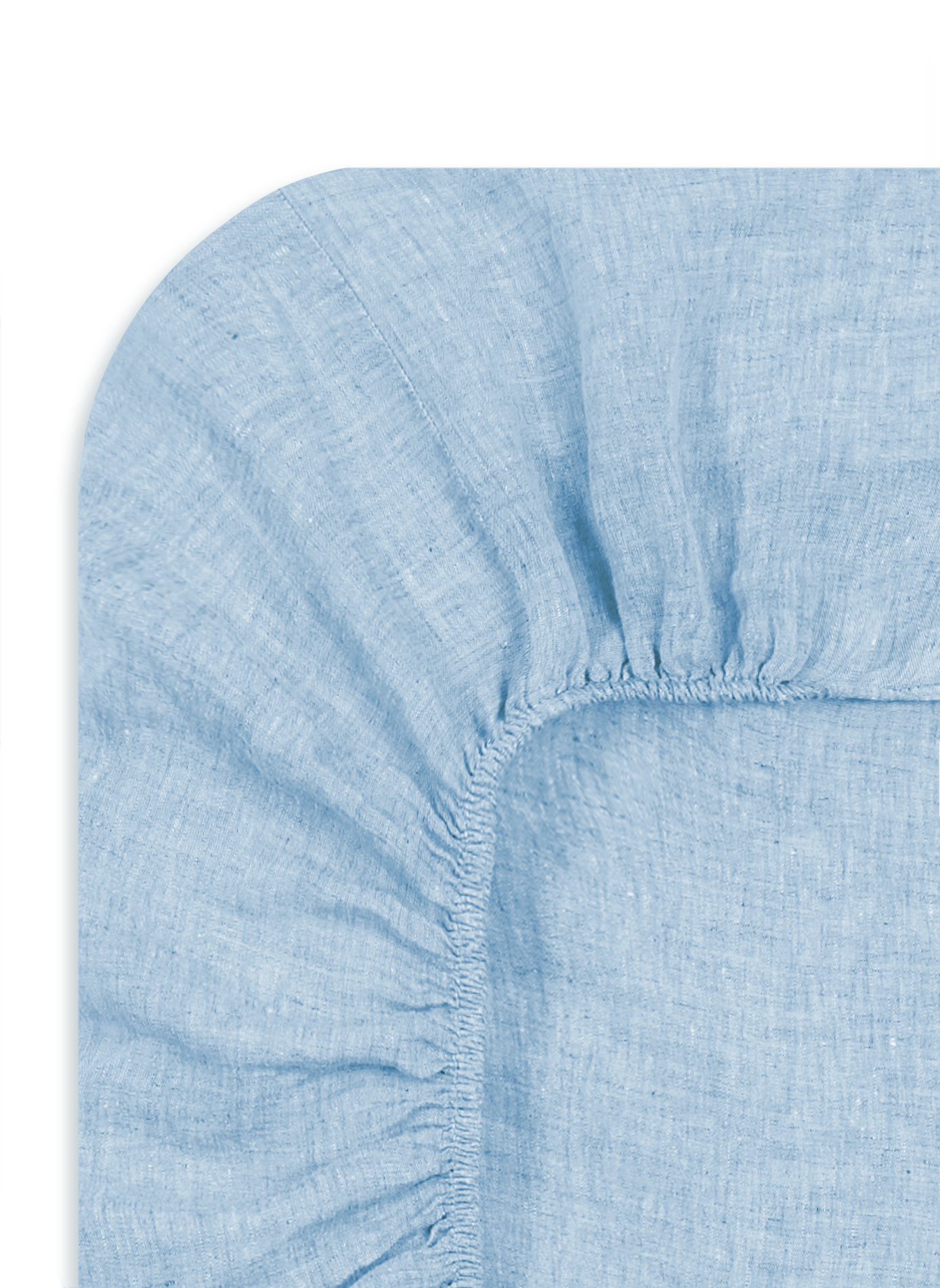 Washed linen flat sheet Blue