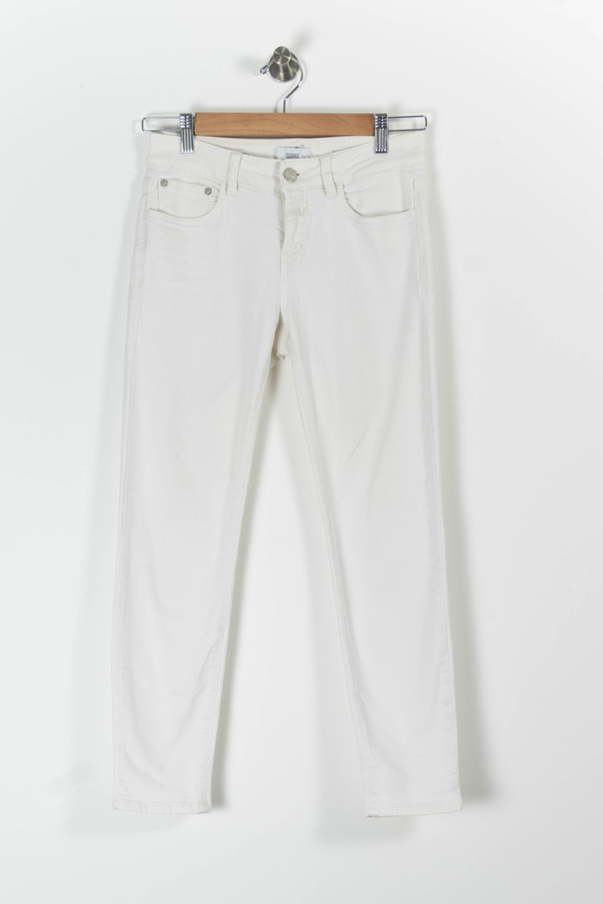 Cropped slim jeans with studs CLOSED - Seconde Main White