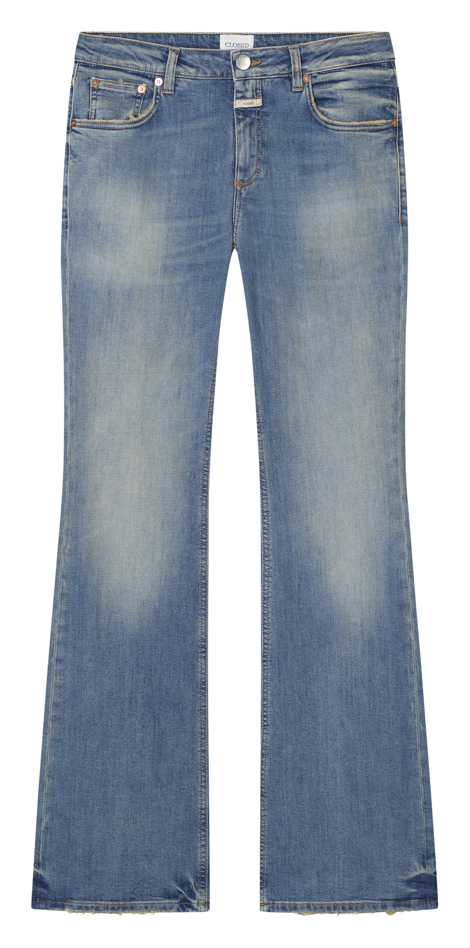 Jean droit en coton mélangé CLOSED Bleu