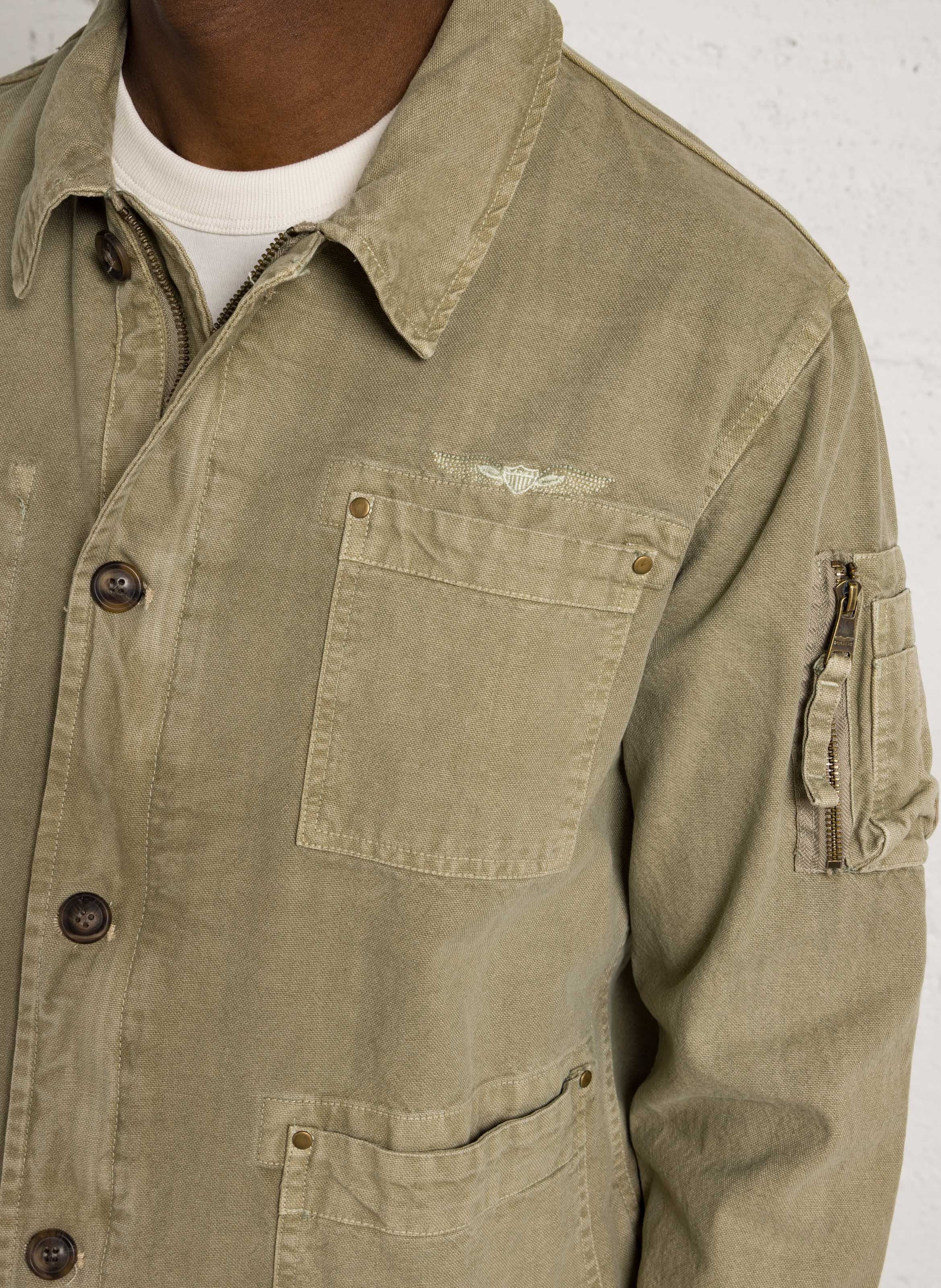 Sobrecamisa recta de algodón BOMBERS ORIGINAL Marron