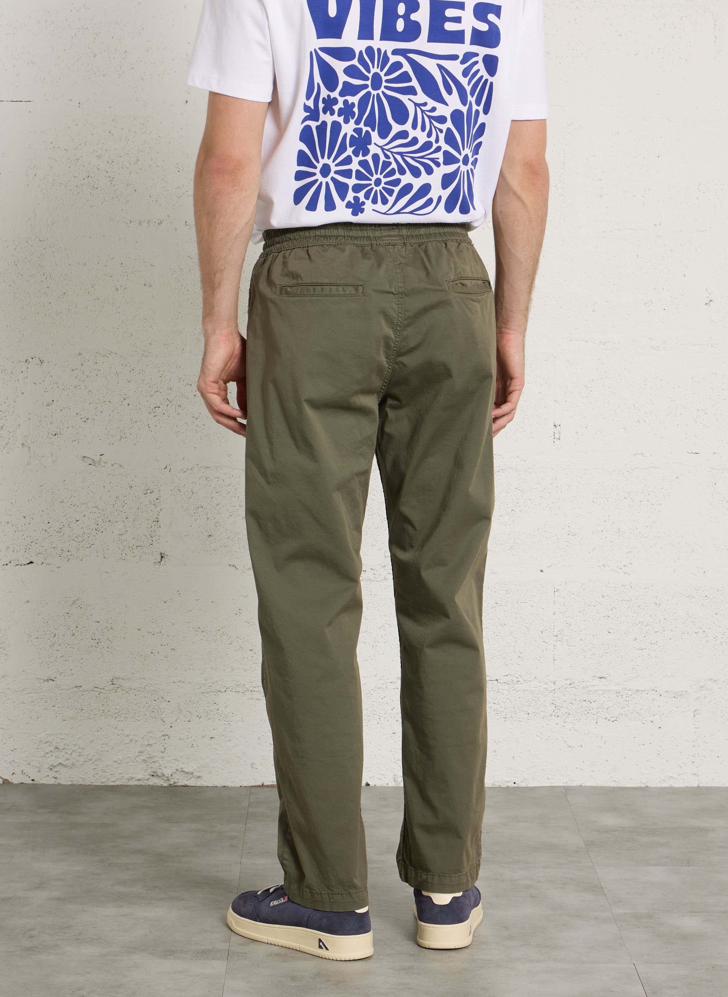 Pantalon droit en coton mélangé LE TEMPS DES CERISES Marron