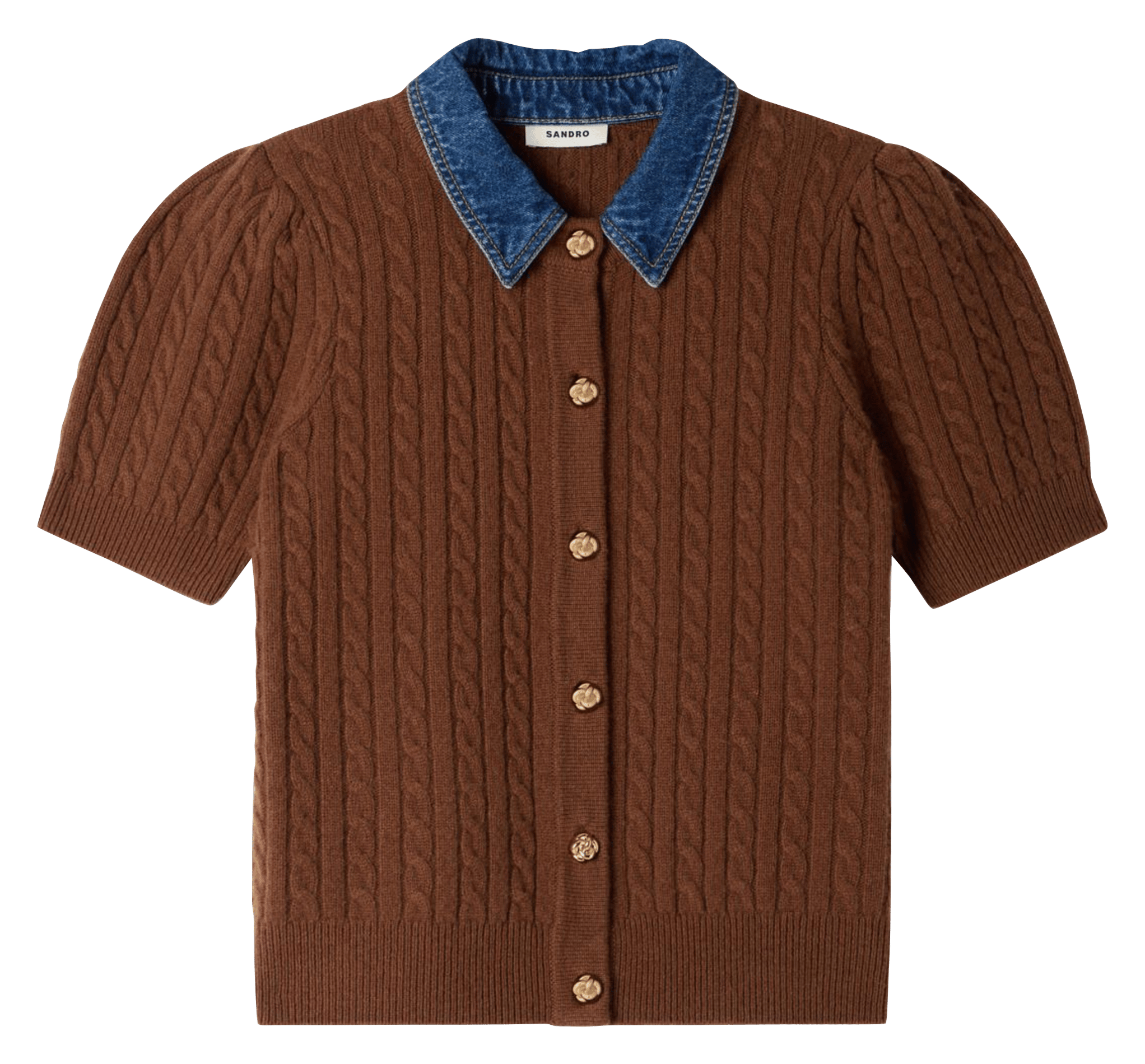 Cardigan droit en laine mélangée SANDRO