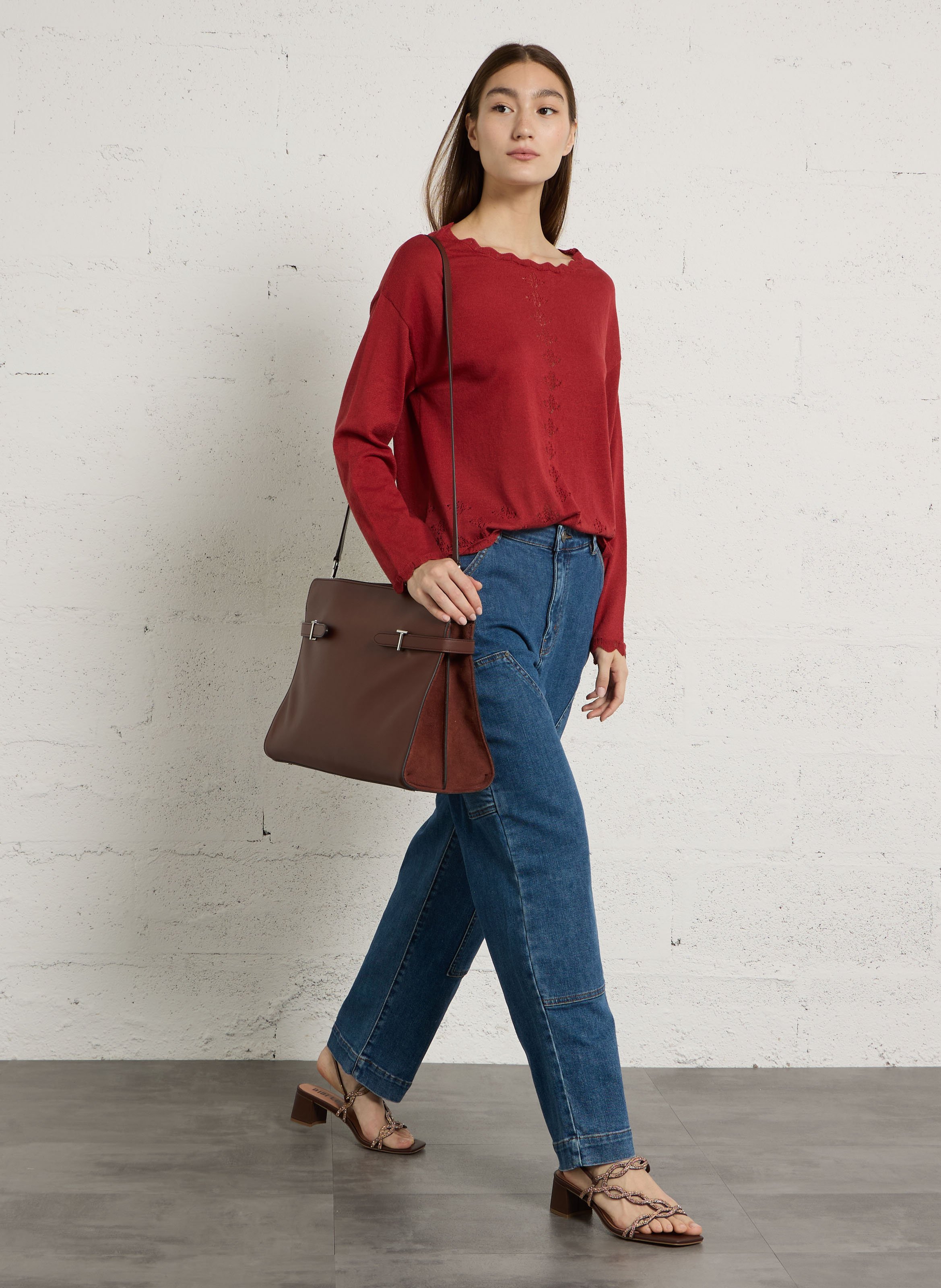 Pull col bateau  SUD EXPRESS Marron