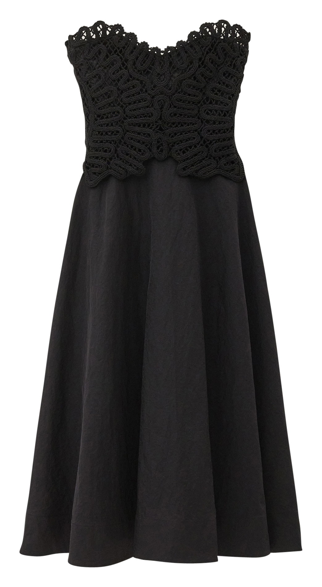 Robe bustier midi évasée à dentelle BA&SH Noir
