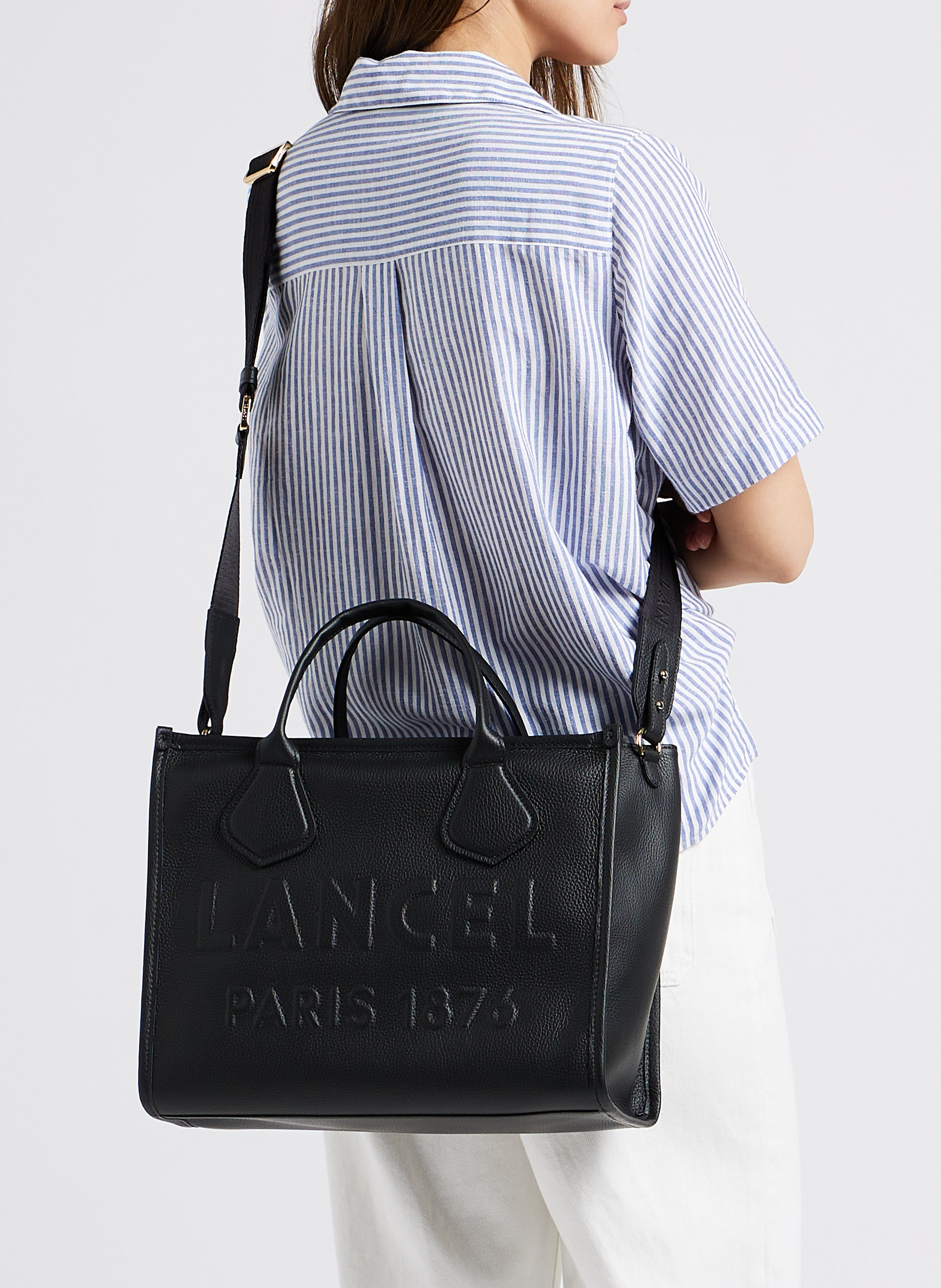 Leather tote bag LANCEL Black