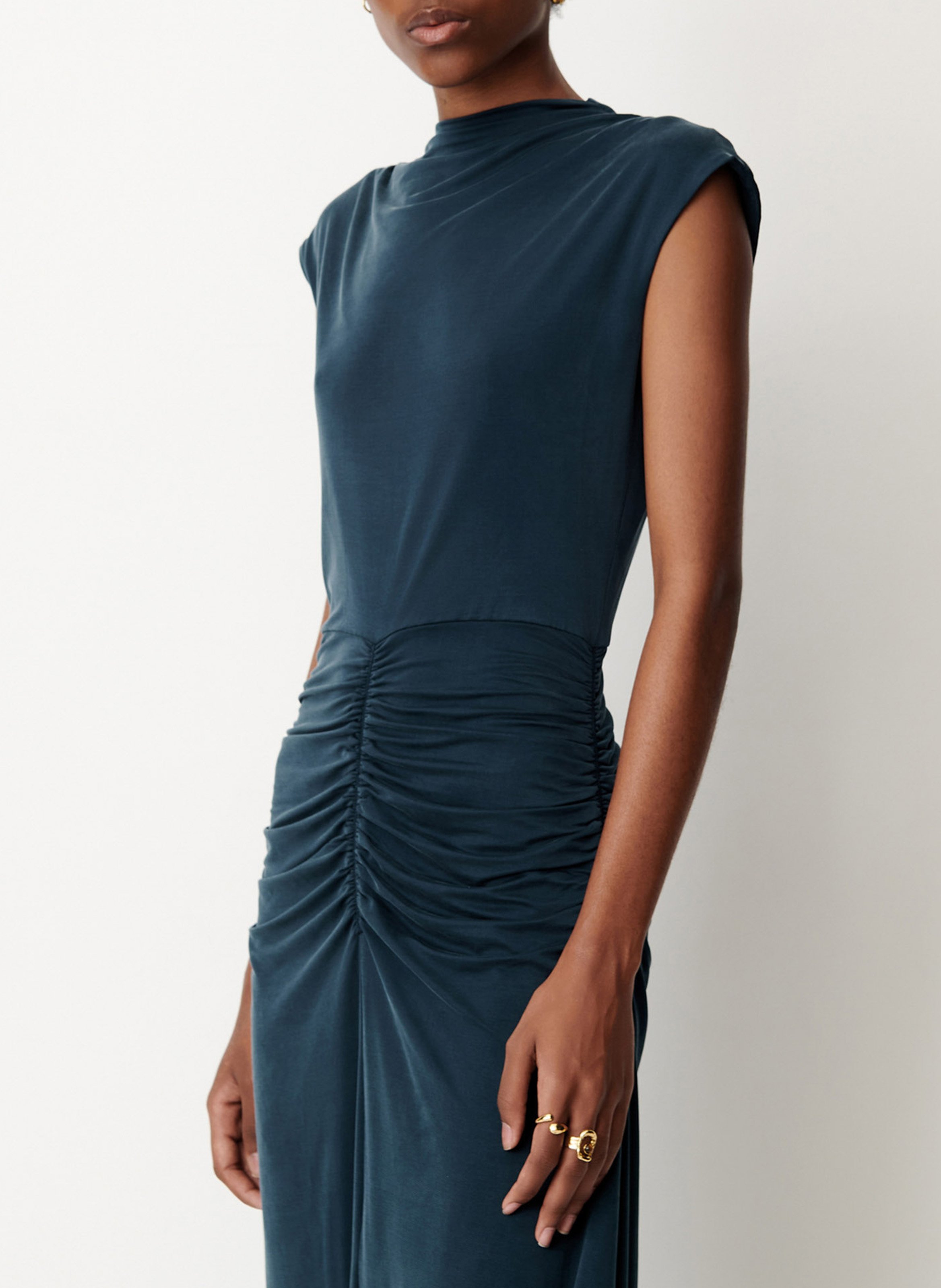 Fitted long dress SESSUN Blue