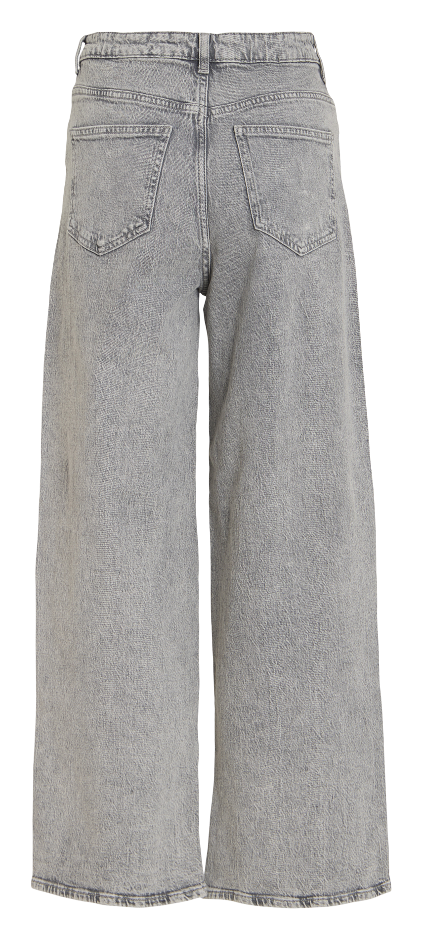 Hohe Taille weite einfarbige Jeans VILA Grau