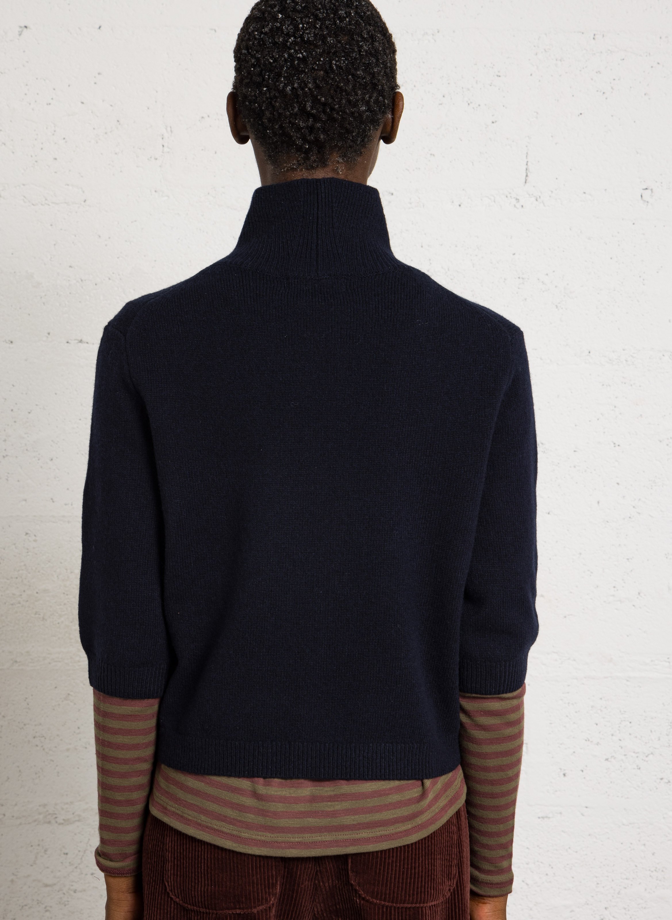 Wollmix-Pullover mit Stehkragen JC SOPHIE Blau