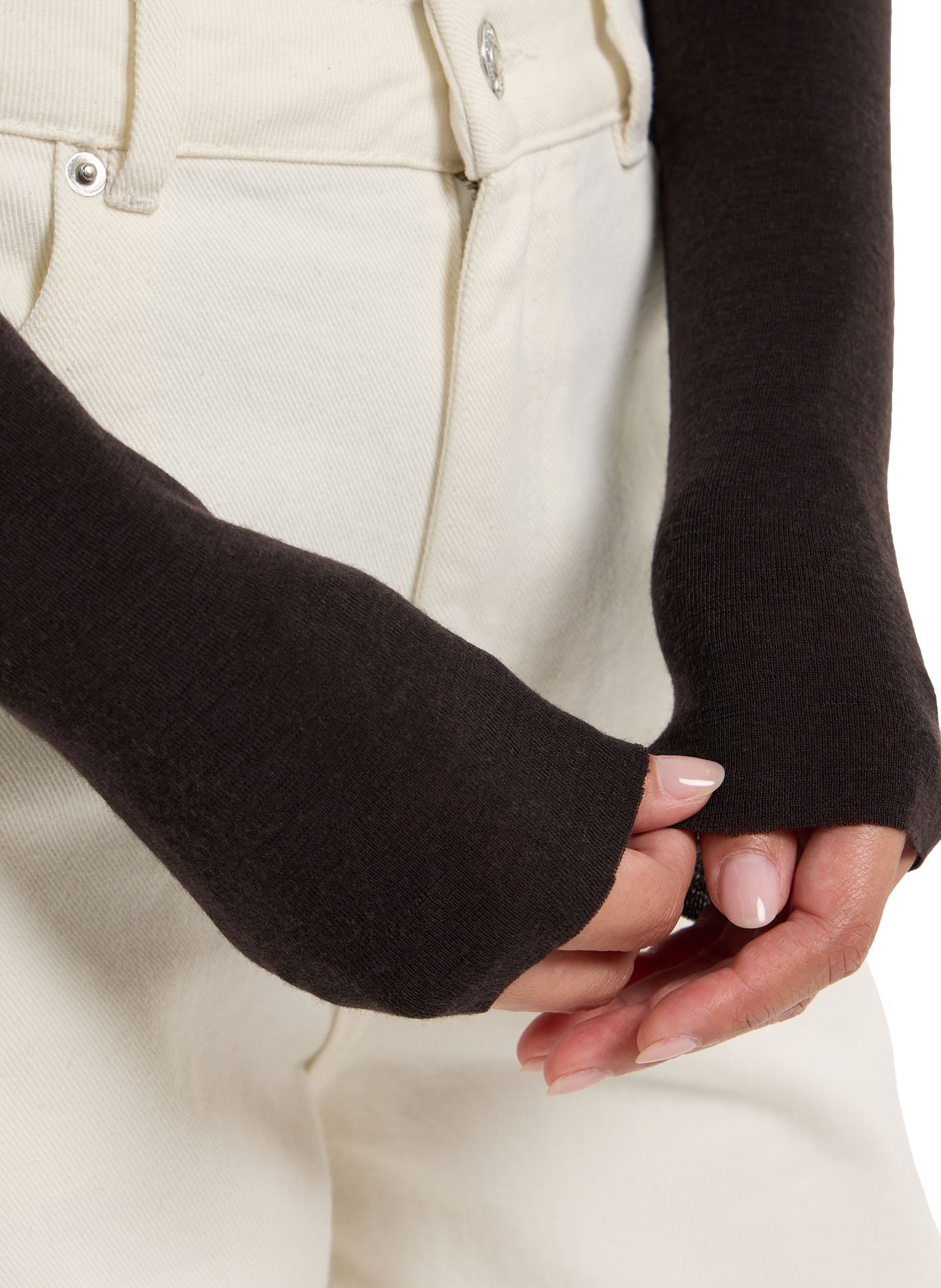 Solid round-neck wool sweater bora SAISON 1865 Brown