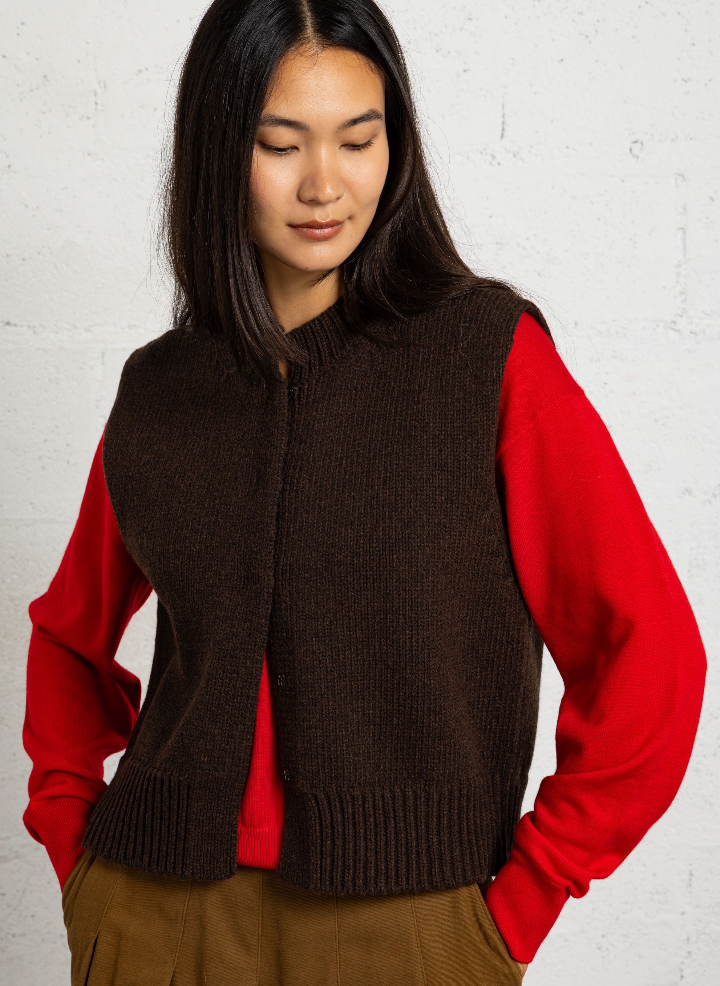 Oversize Wollweste SOEUR Braun