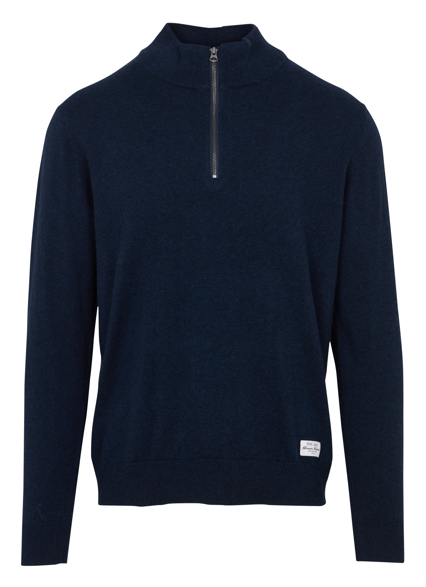 Straight cut trucker collar sweater in cotton, wool, and cashmere PEPE JEANS Blue