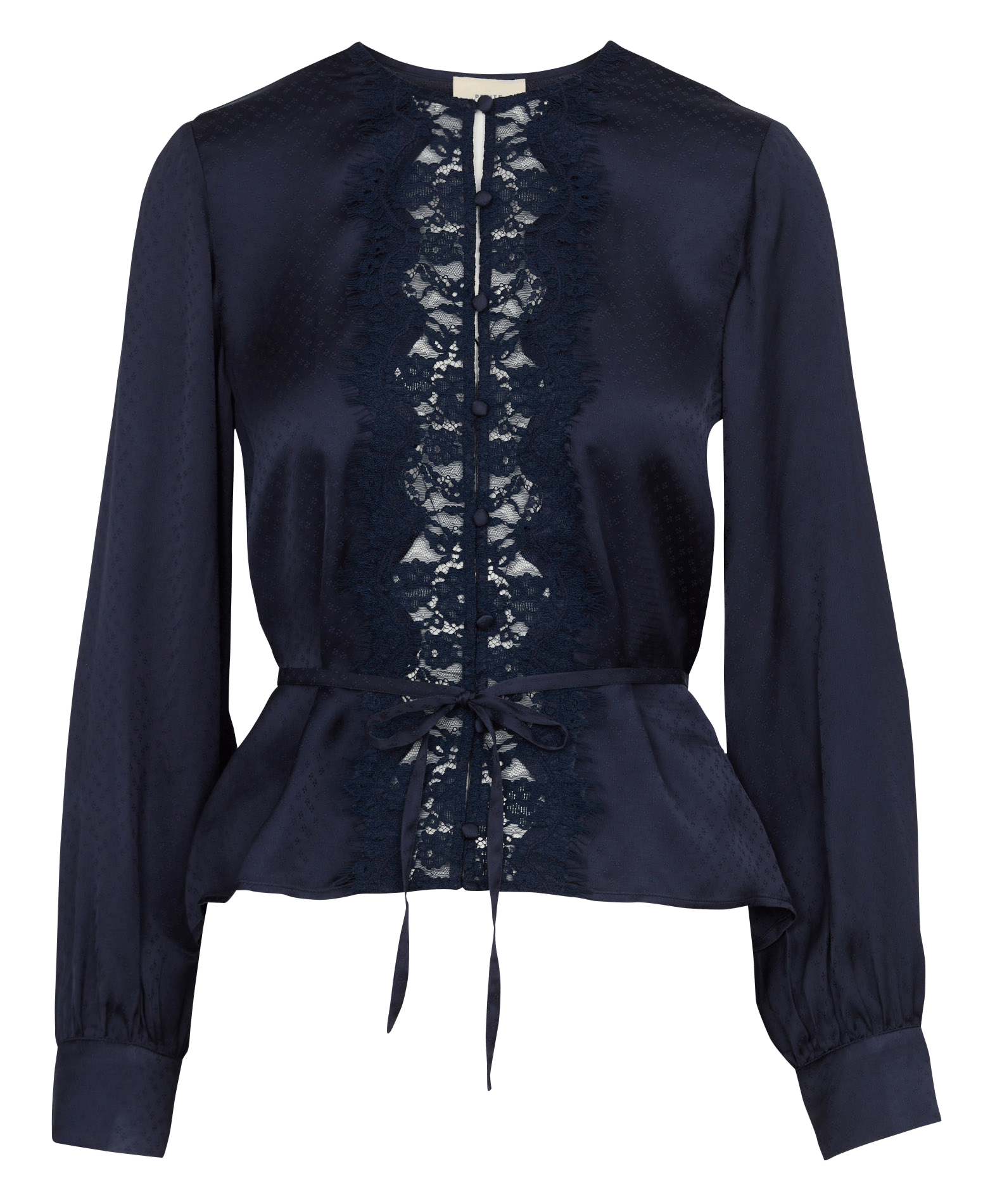 Long-sleeve jacquard lace top PETITE MENDIGOTE Blue