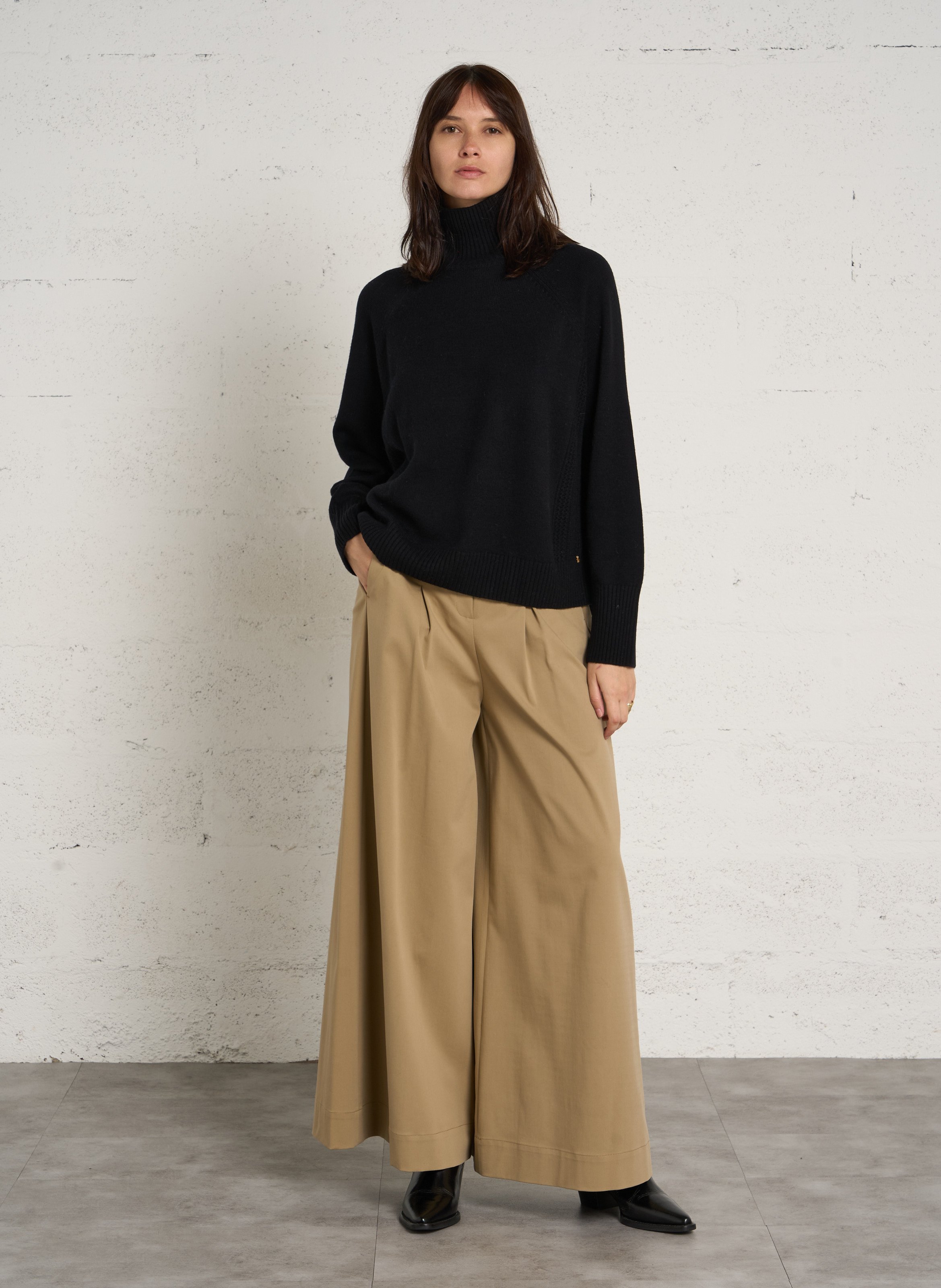 Pull oversize en laine DES PETITS HAUTS Noir