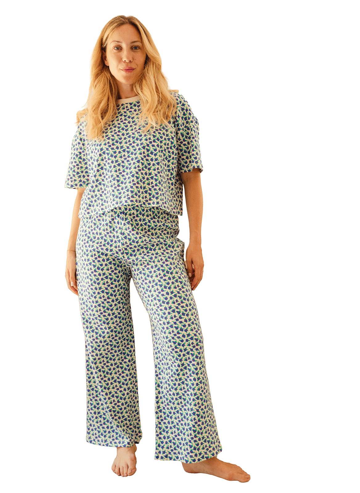 Ensemble de pyjama long ample imprimé WE ARE JOLIES Bleu