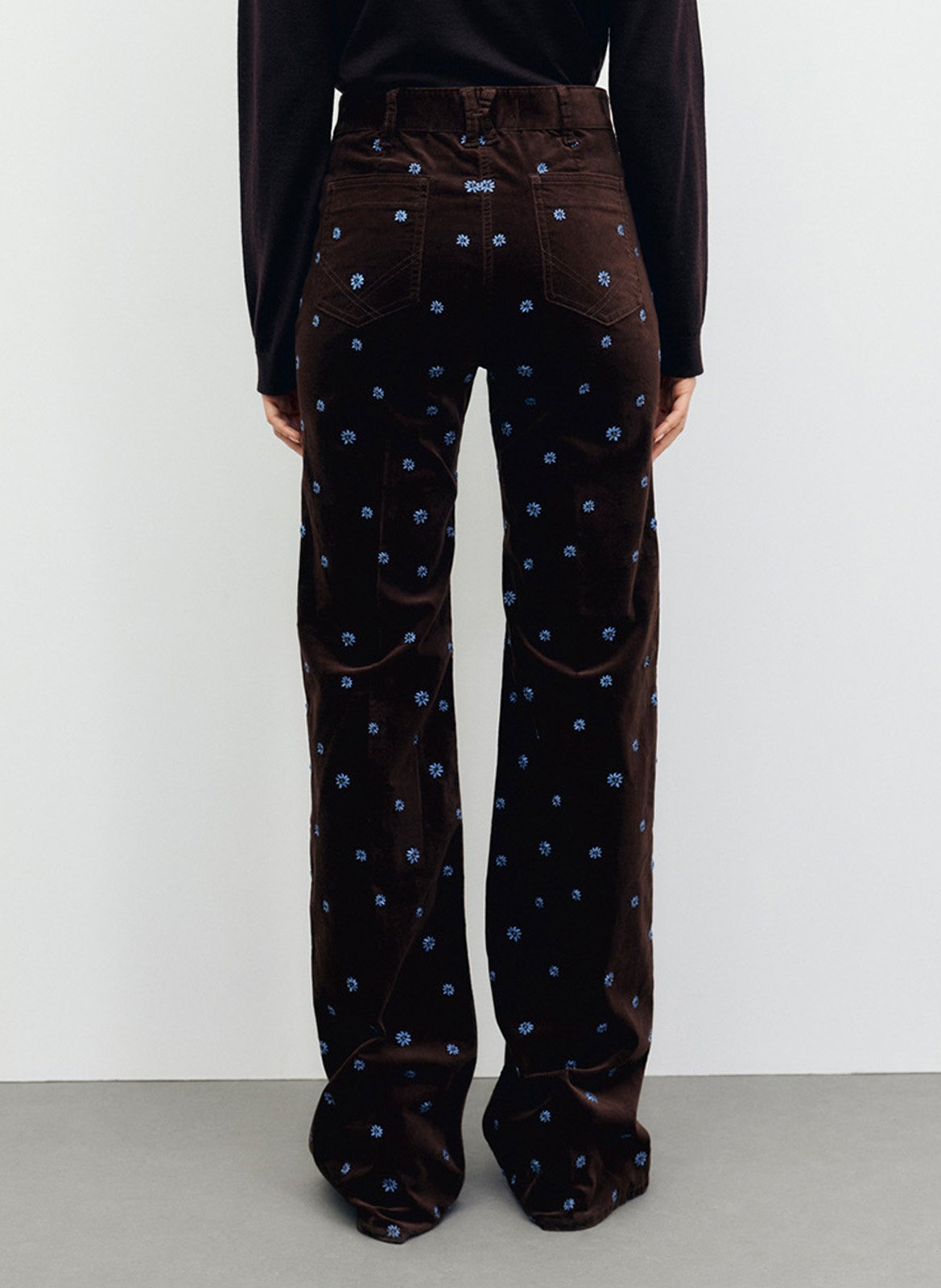 Gerade Samthose mit Stickereien GERARD DAREL Braun