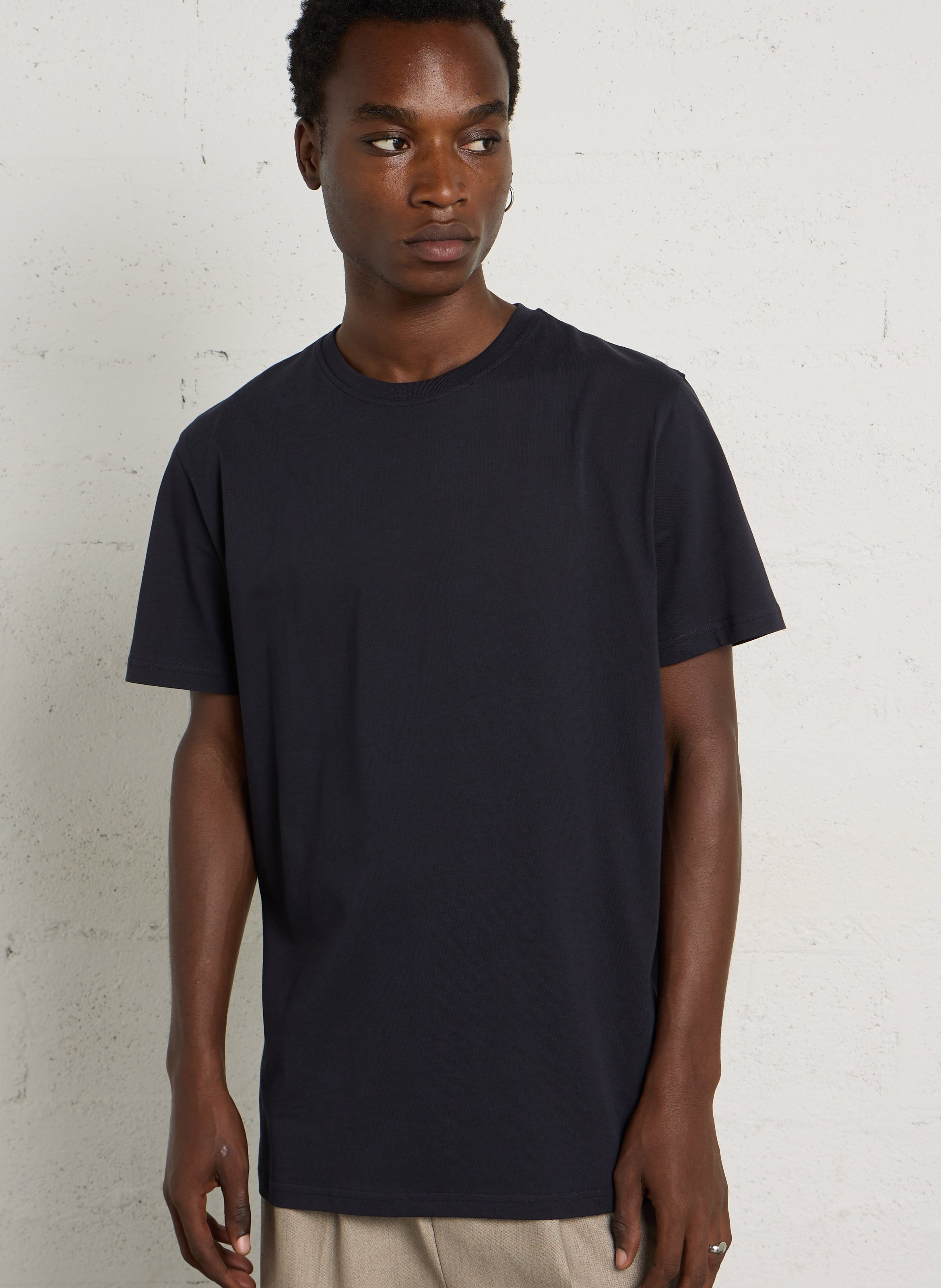 Tee-shirt col rond en coton bio LES DEUX Bleu