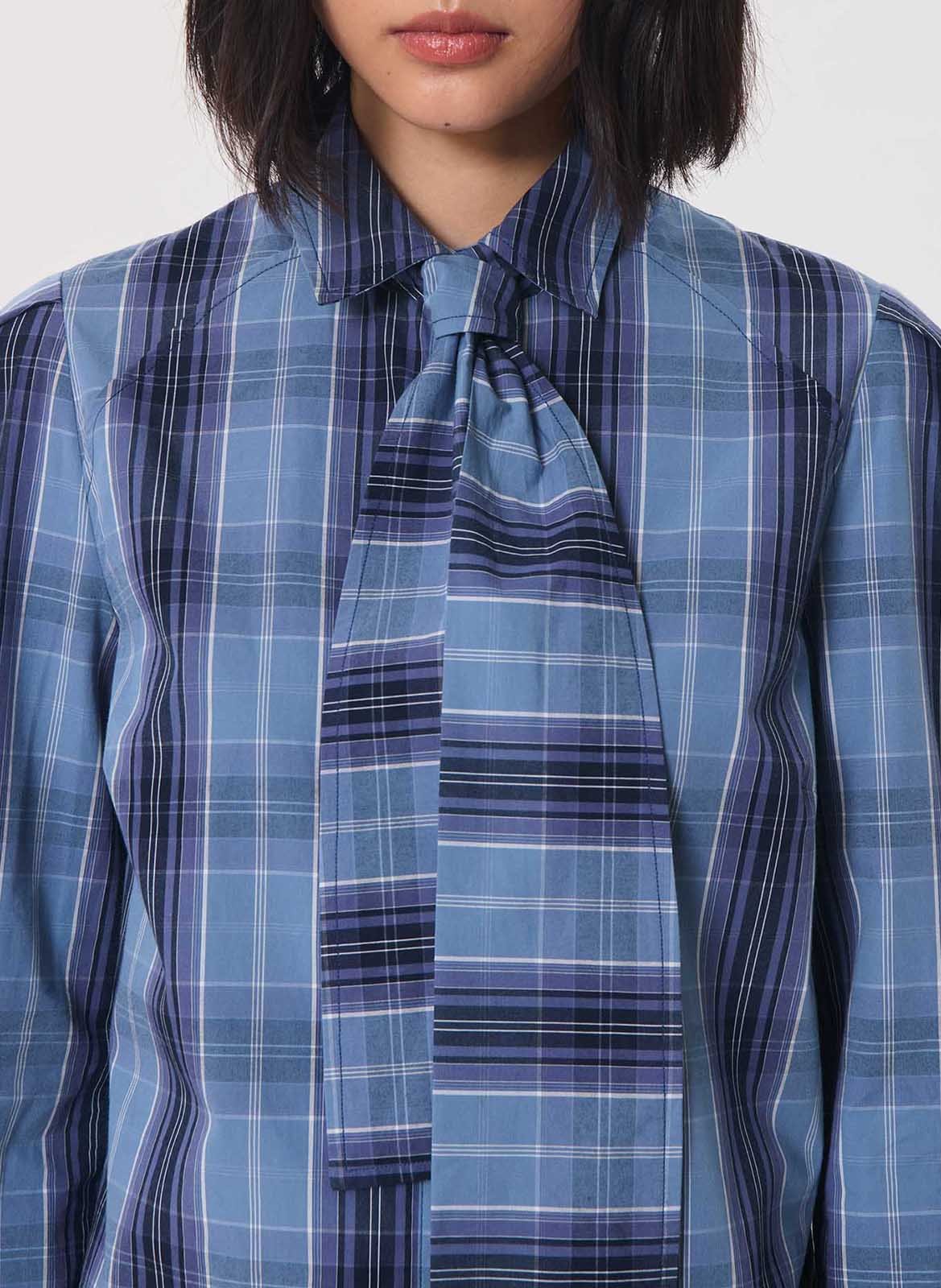 Chemise droite en coton à carreaux TARA JARMON Bleu
