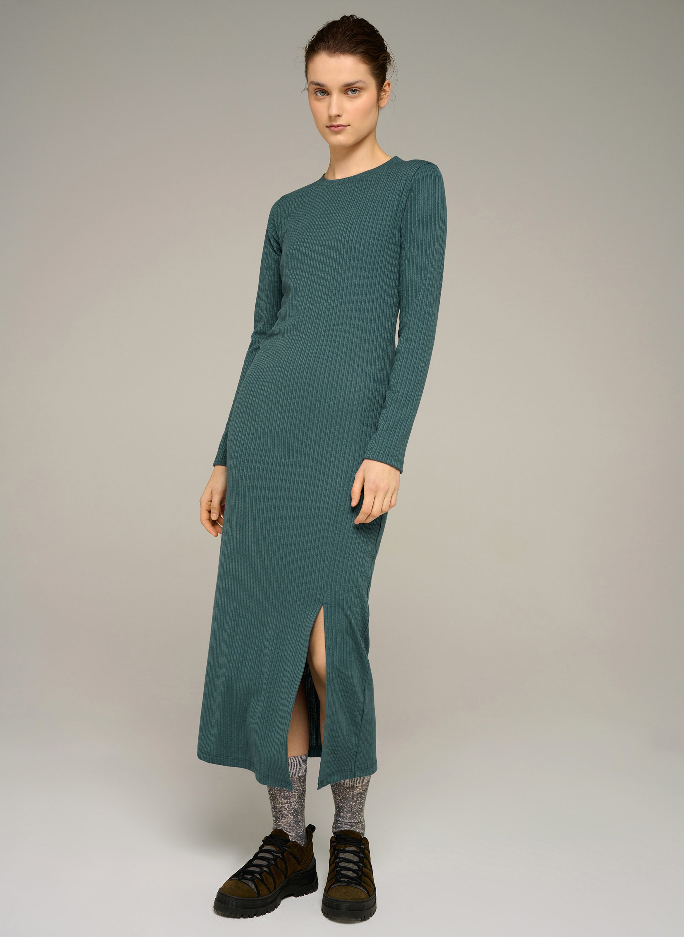 Maxikleid mit Rundhalsausschnitt COTELAC ACOTE Grun