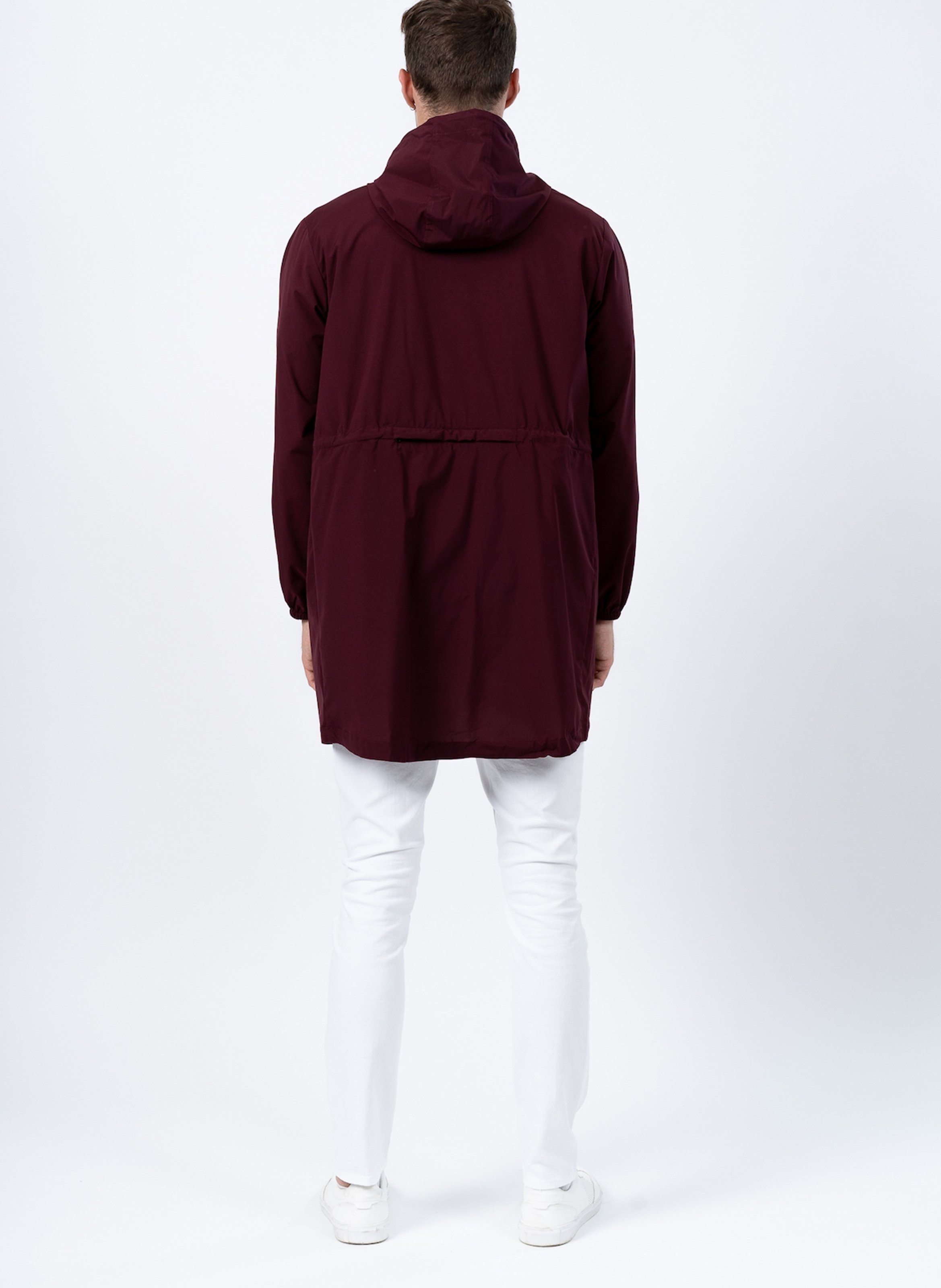 Langer faltbarer Regenmantel mit Kapuze FLOTTE Rot