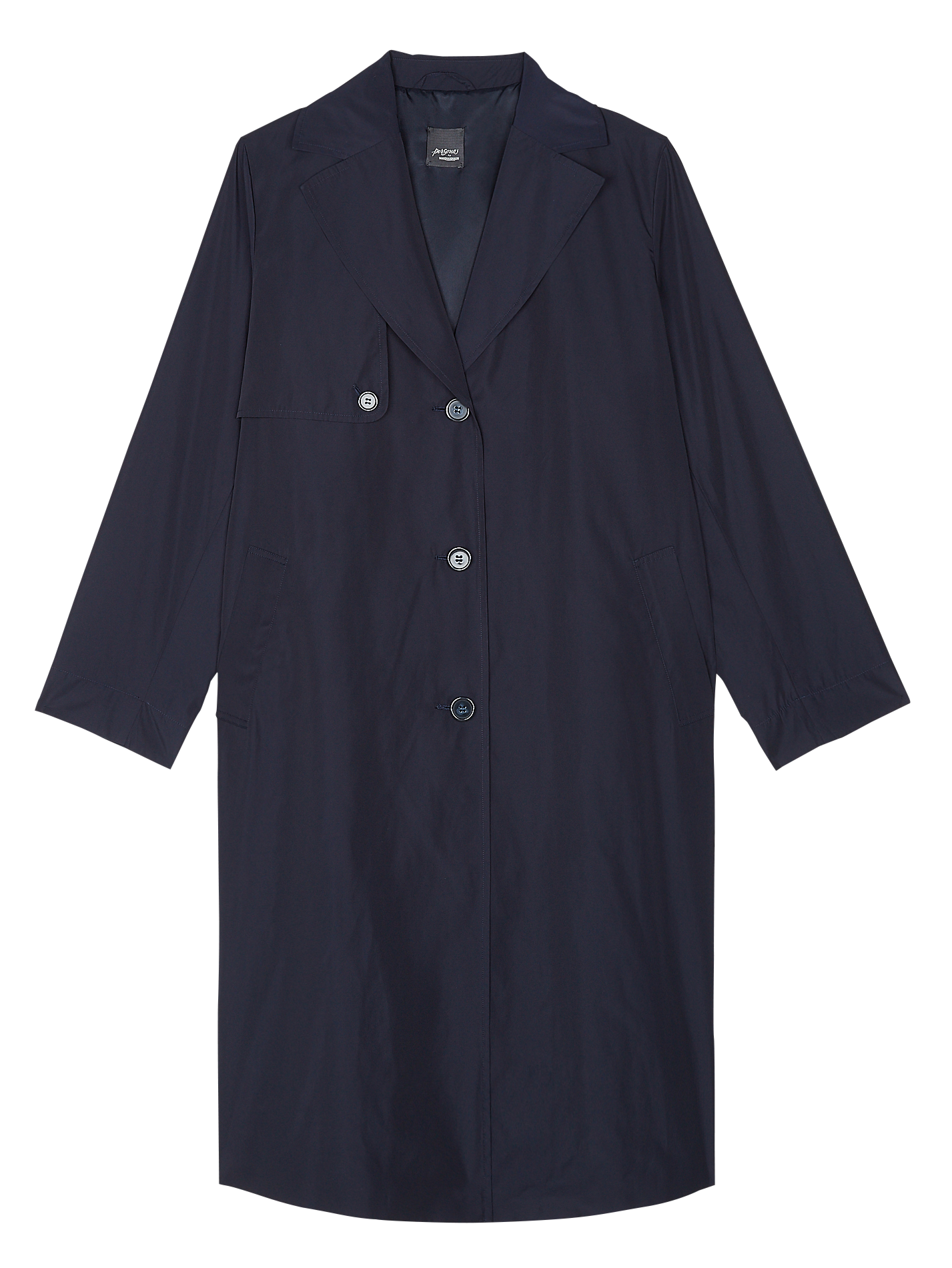 Regenjacke mit Reverskragen PERSONA by Marina Rinaldi Schwarz