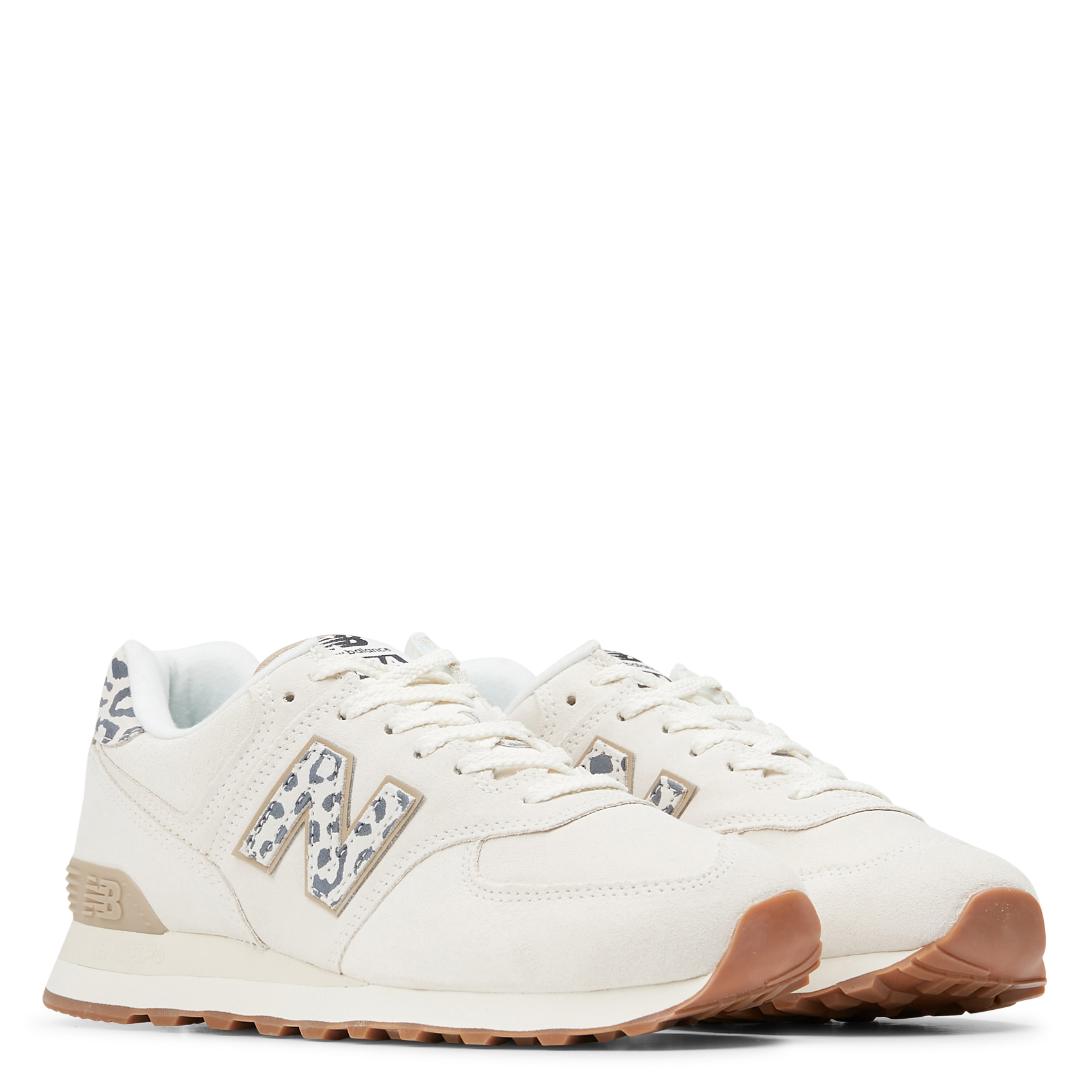 Low-top mixed leather sneakers NEW BALANCE White