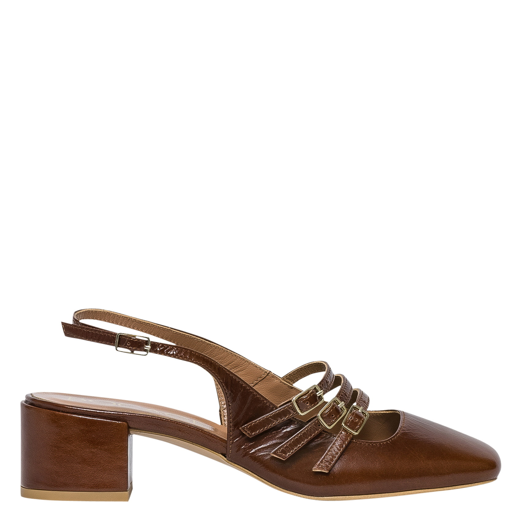 Babies à talons  en cuir  BOCAGE Marron