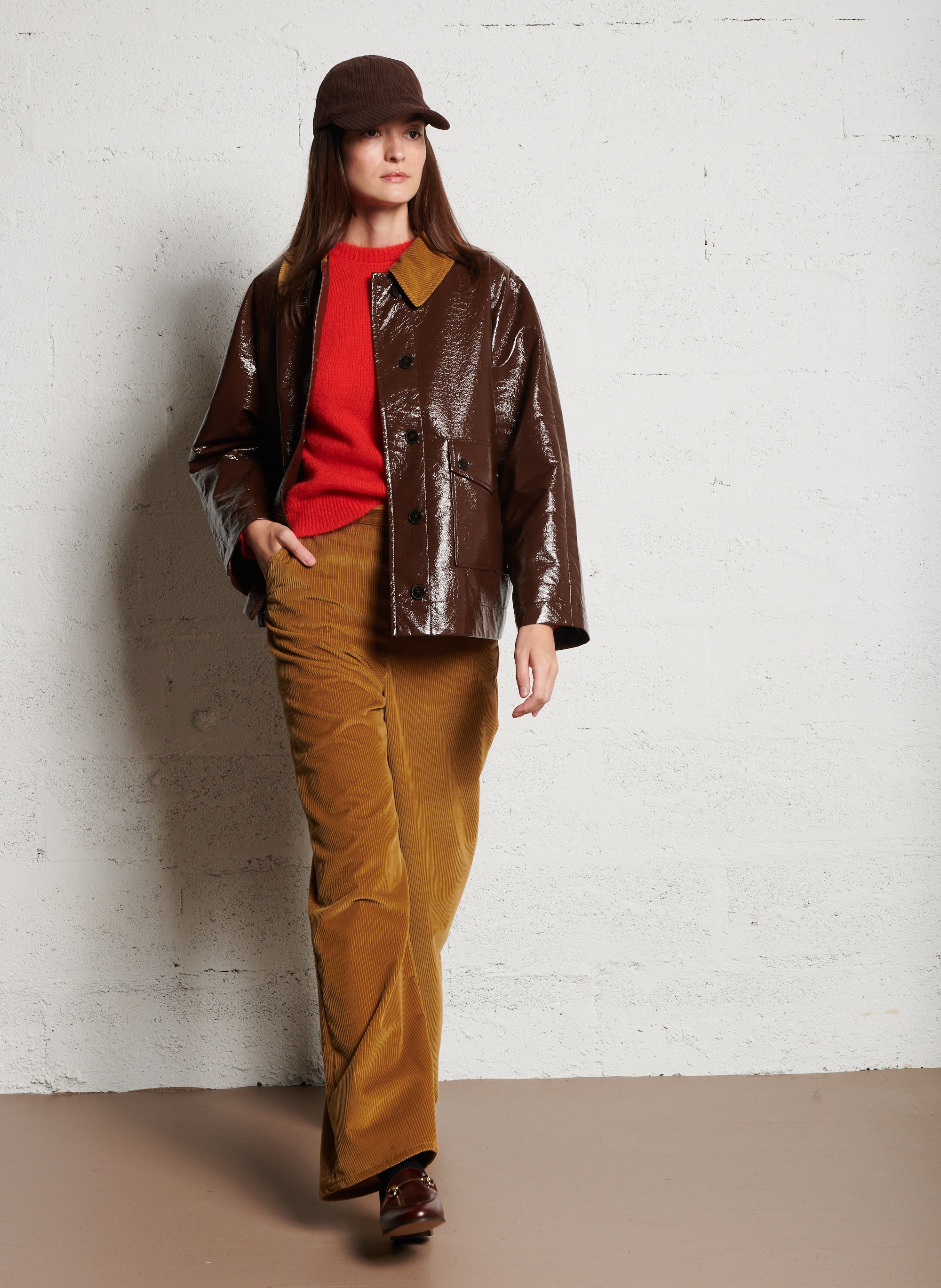 Wijde broek van katoen met hoge taille SUZIE WINKLE Beige