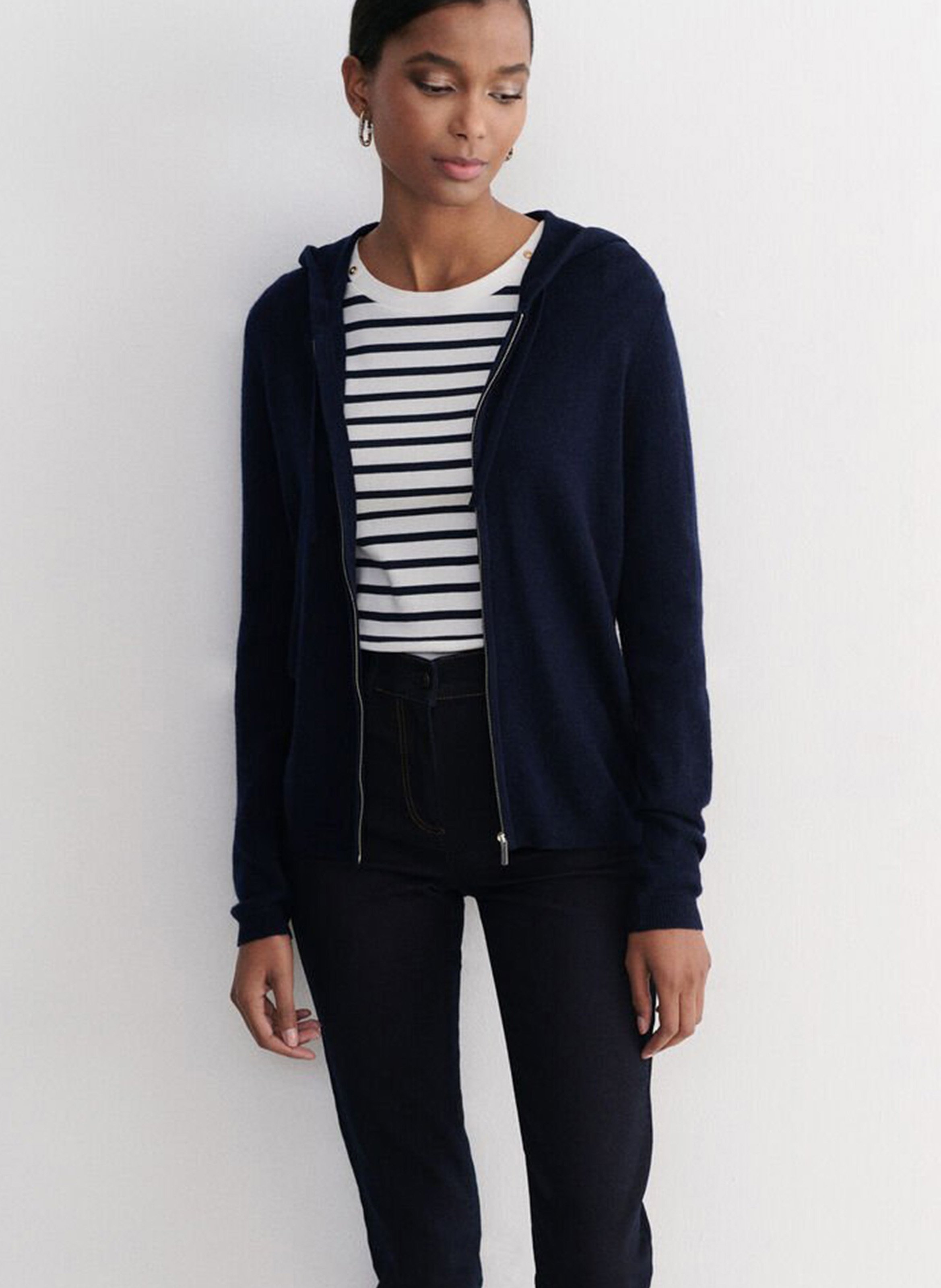 Yerse Marin Cardigan in Crudo/Amber