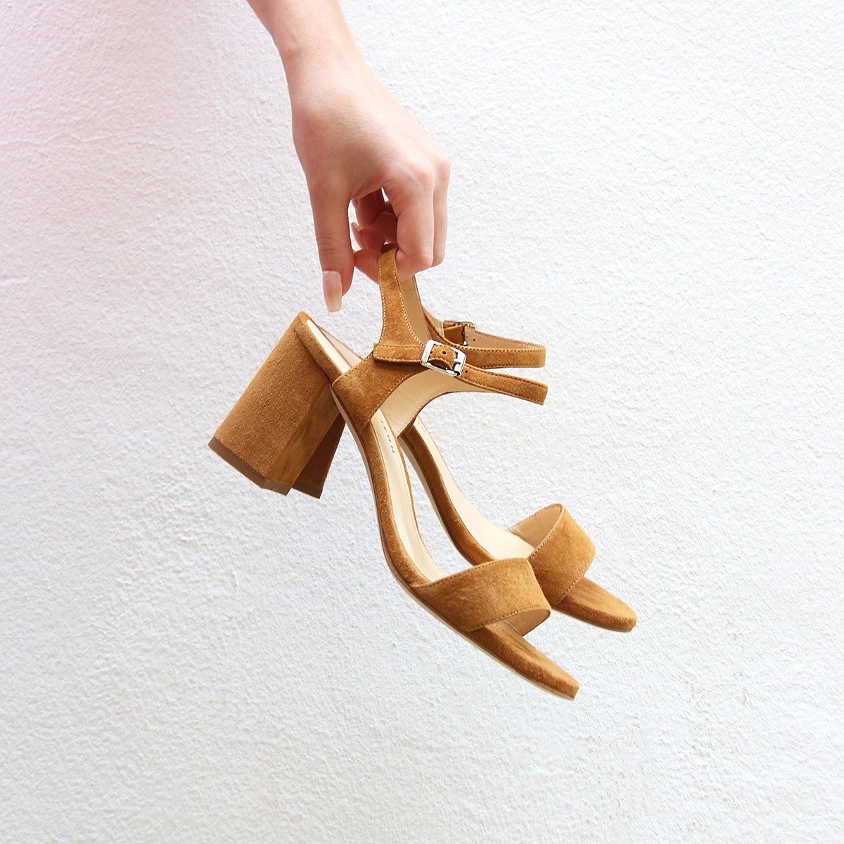 Heeled suede sandals JULES & JENN Brown