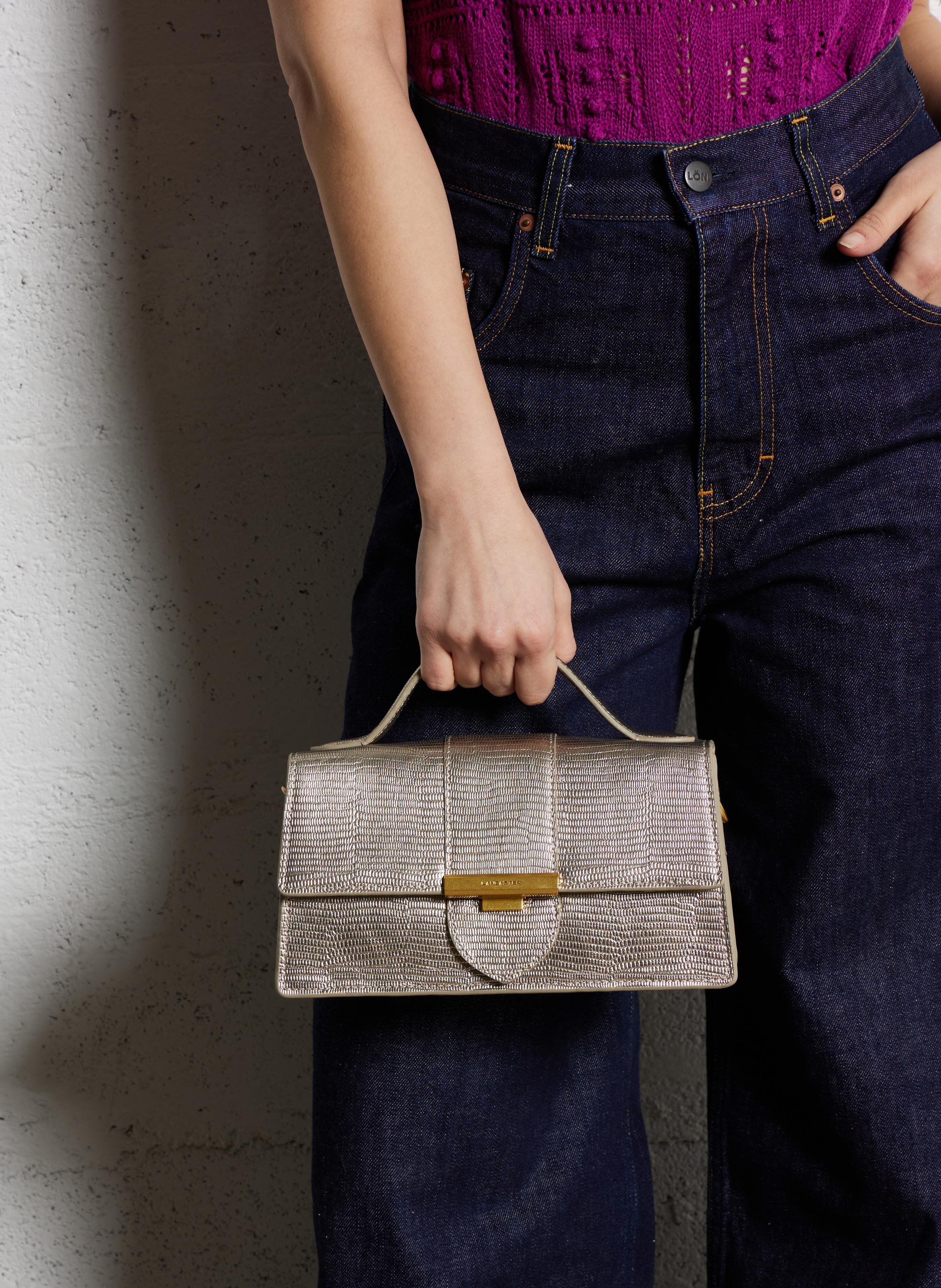 Baguette-Tasche aus genarbtem Leder LANCASTER PARIS Beige