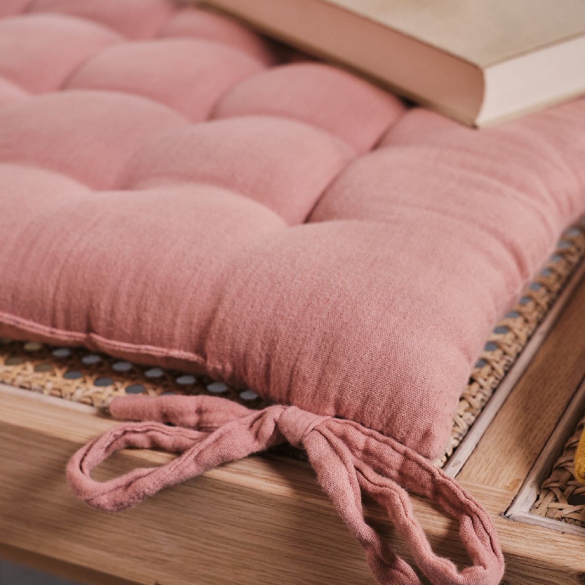 Solid color cotton gauze chair pad TODAY LINGE DE MAISON Pink