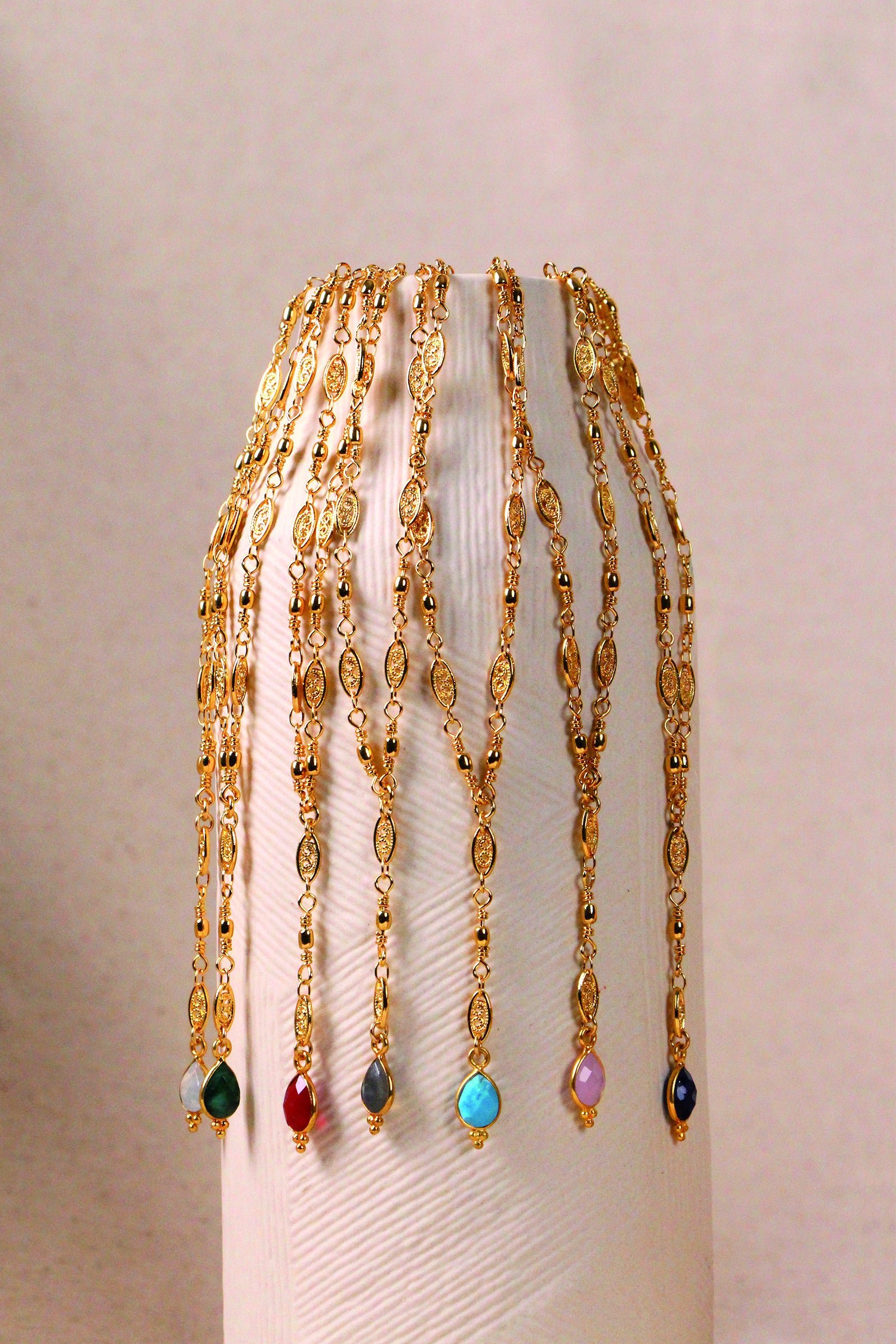 Rosary-style necklace Blue