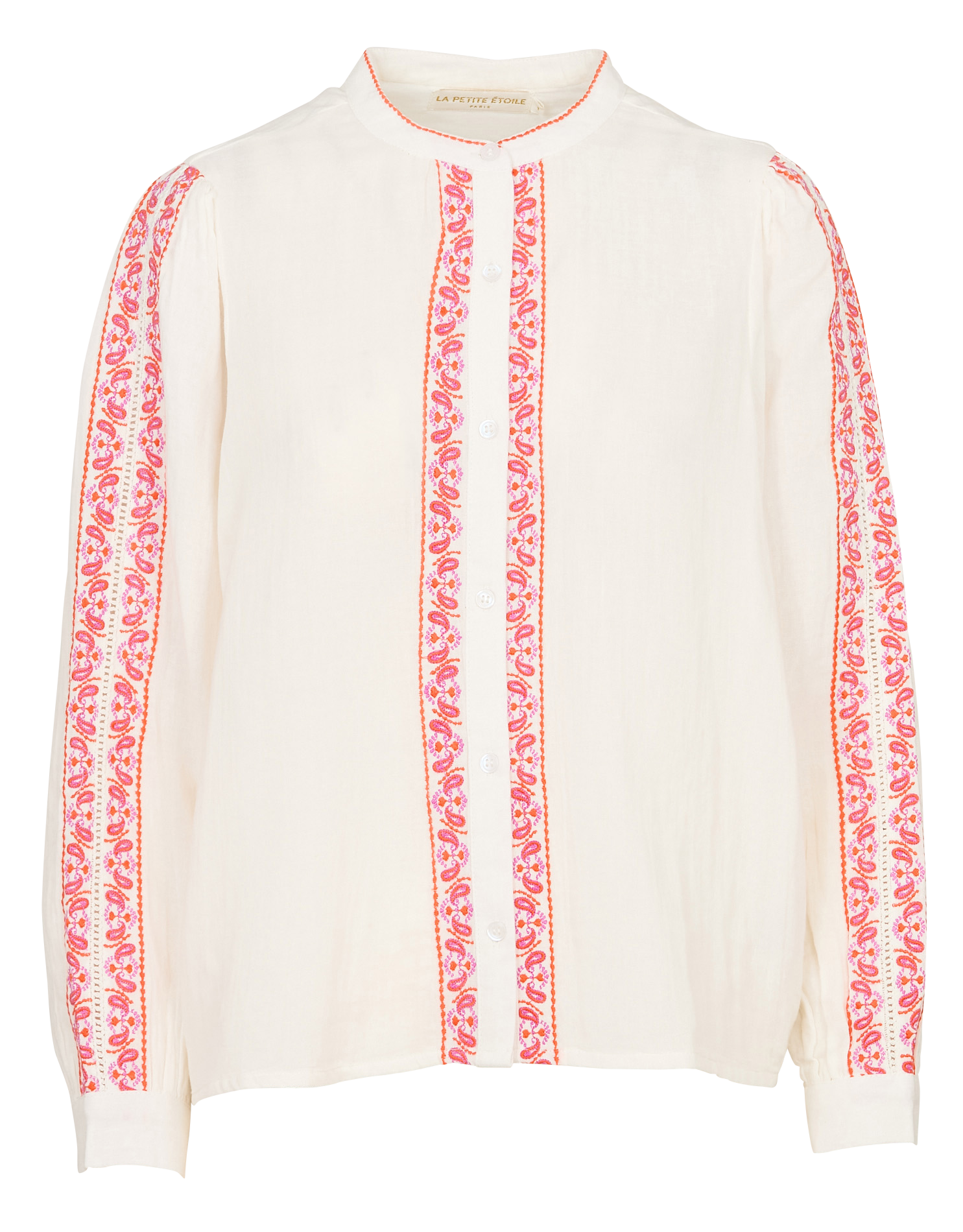 High-waisted cotton-blend canvas jeans LA PETITE ETOILE White