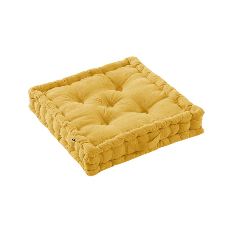 Water-repellent outdoor floor cushion L'EFFET PAPILLON Yellow