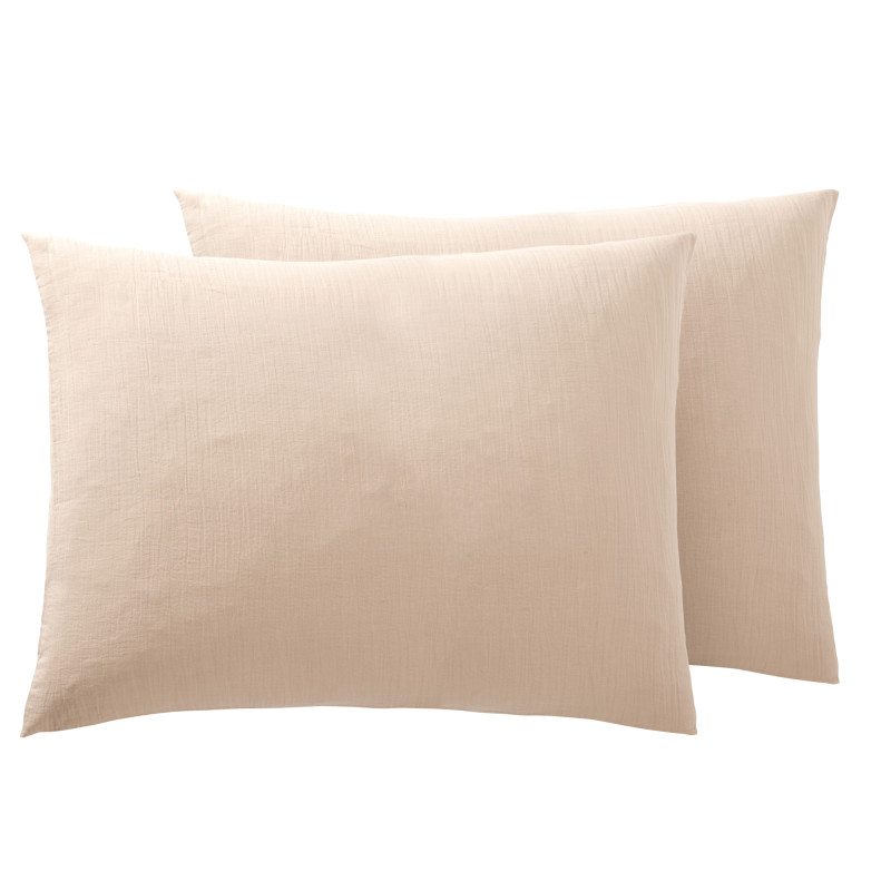 Cotton percale pillow case COTON PUR Beige