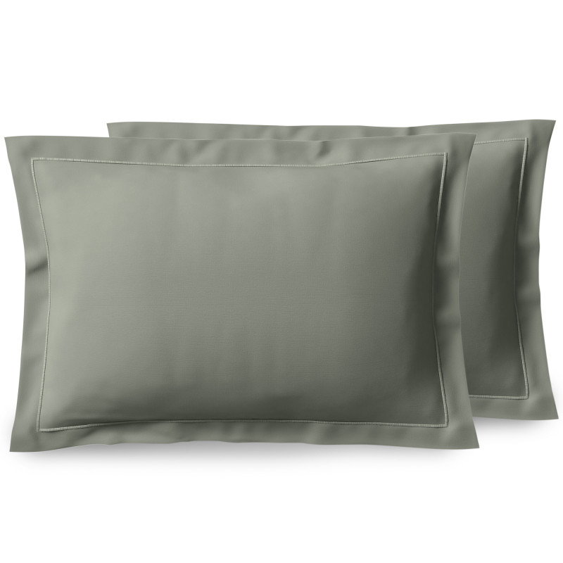 Cotton percale pillow case COTON PUR Grey
